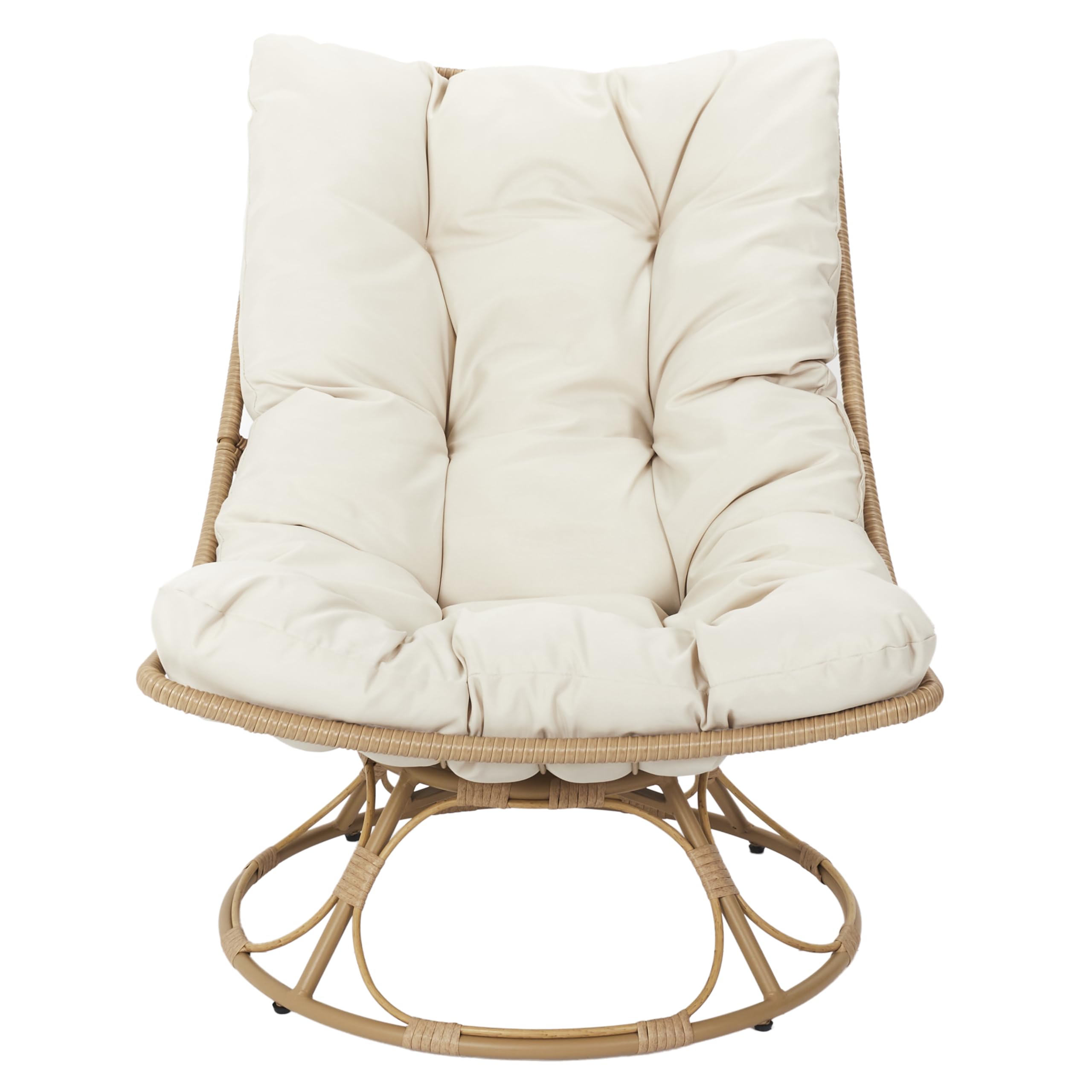 HOME DECO FACTORY - HDO0227 Sillón Petra, Mobiliario de Exterior, Asiento 74x88x96 cm, Altura 35 cm, Tratamiento UV, Textil Repelente al Agua, Epoxy, Beige