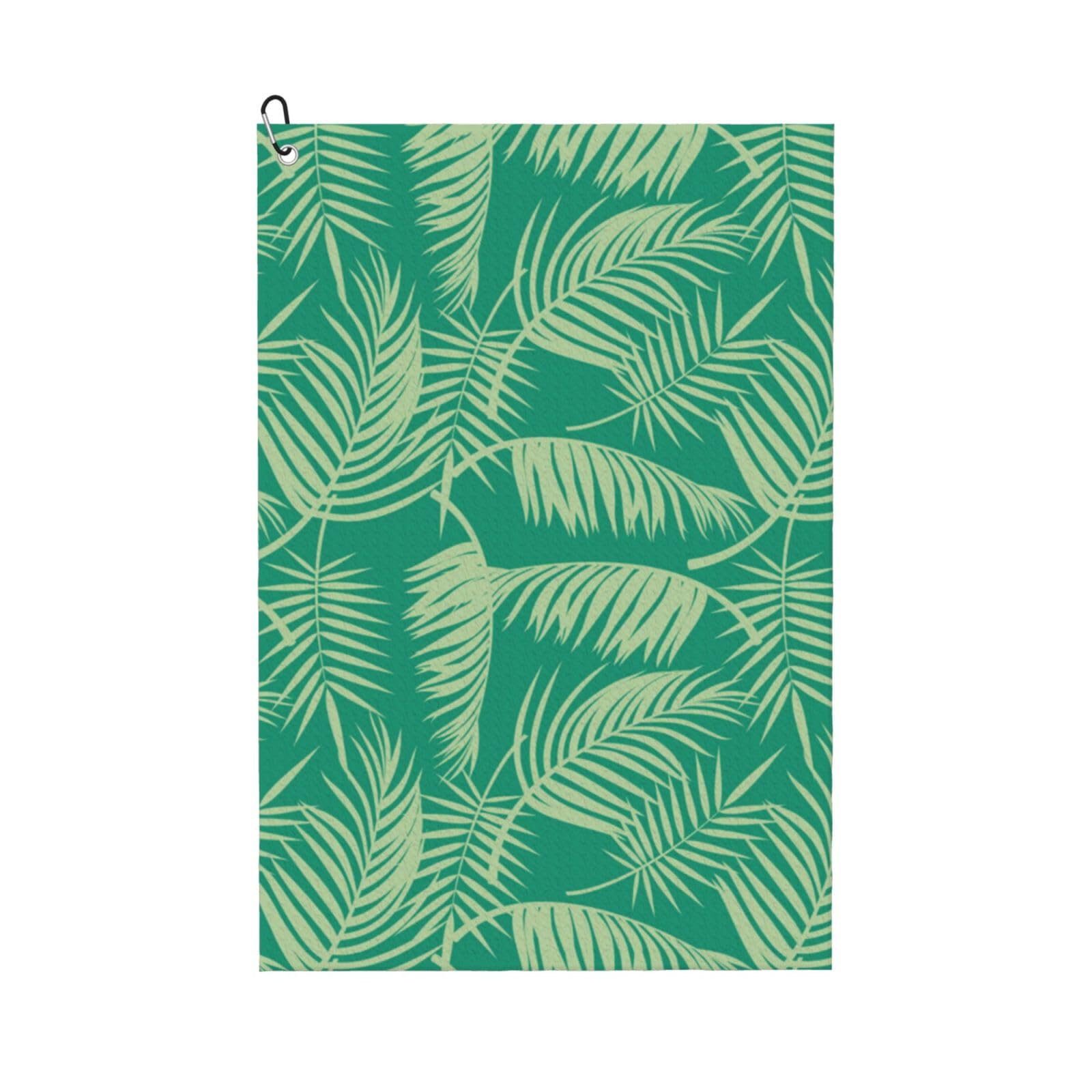 Hnnkloy Tropical Palm Tree, 16x24 in Portable Waffle Golf Towels with Carabiner Clip for Golf Bag