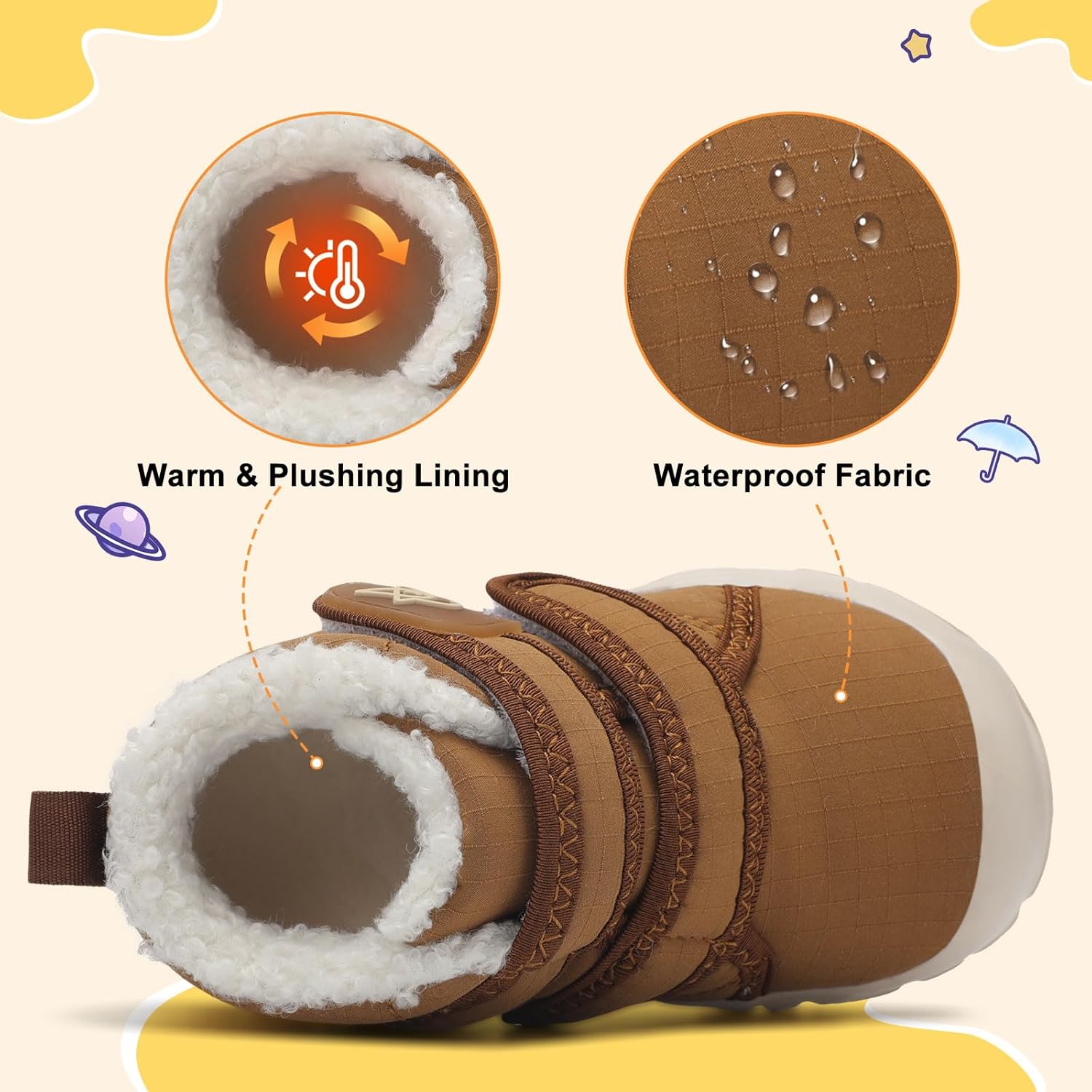 LeIsfIt Toddler Boots Girls Boys Warm Winter Boots Cozy Plush Lining Winter Shoes Indoor Outdoor Faux Fur Booties - Image 5