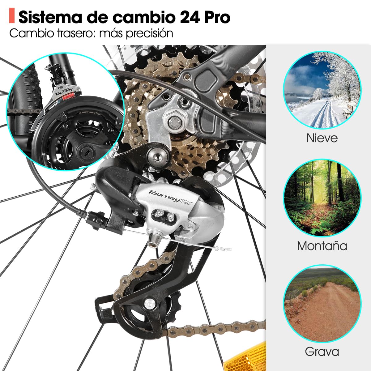 HILAND Bedrock Bicicleta de Montaña 27.5 Pulgadas Unisex, 24 Velocidades, Frenos de Disco Hidráulicos, Cuadro de Aluminio, Horquilla con Suspensión, MTB Hombre Mujer Ciudad y Montaña