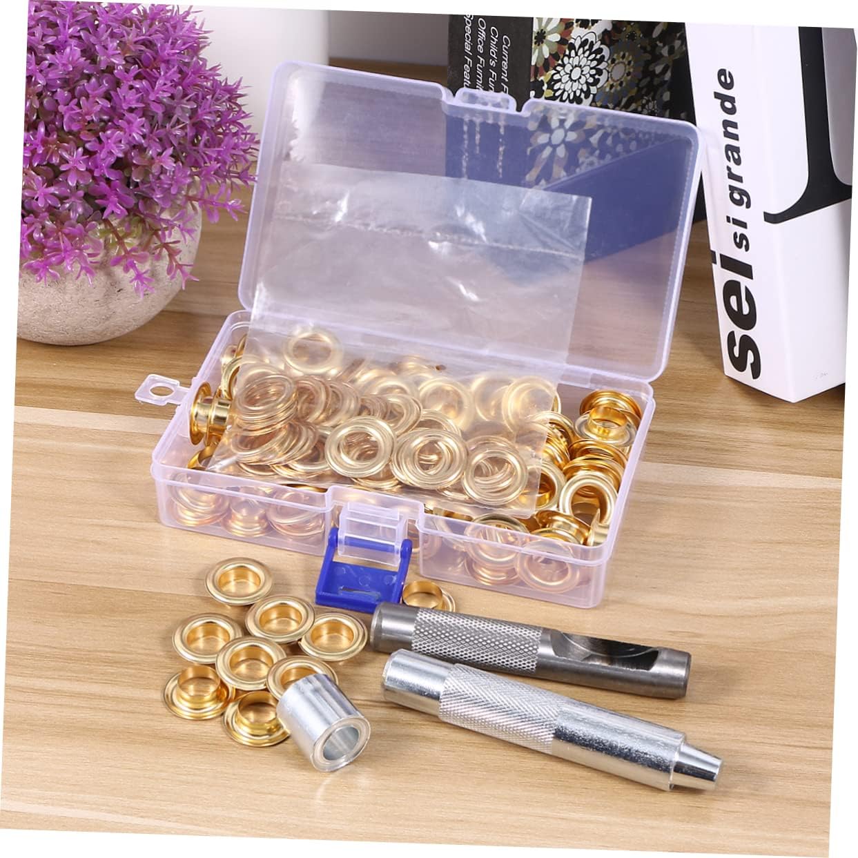 SHINEOFI 300sets Eyelet Button Punching Tool Set Grommet Kit Button Making Kit for Footwear DIY Projects