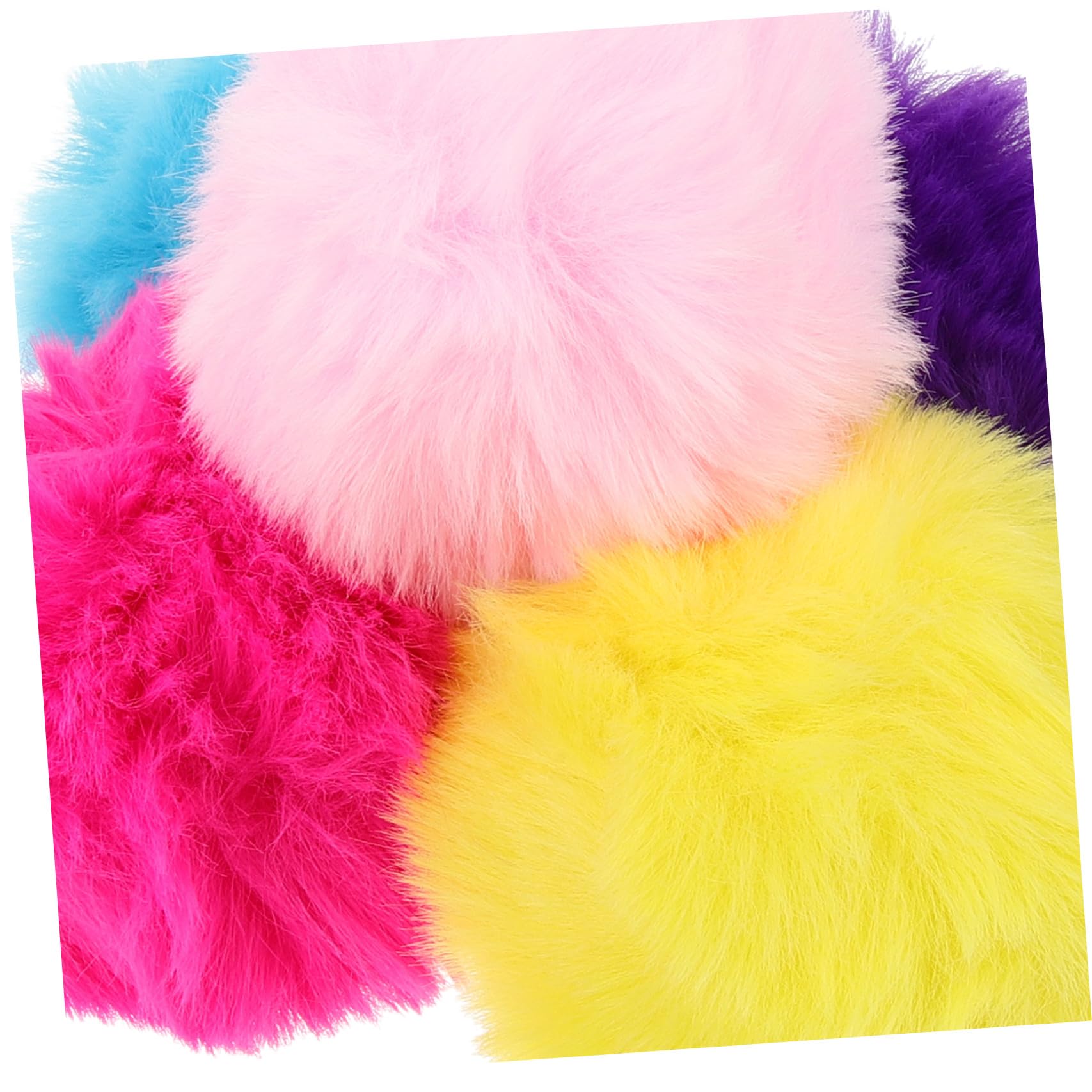 HOMSFOU 50 Pompons en Peluche Colorés 8cm, Boule Duveteuse Imitation Poil de Lapin, Accessoires pour Chapeau, Couture et Loisirs Créatifs