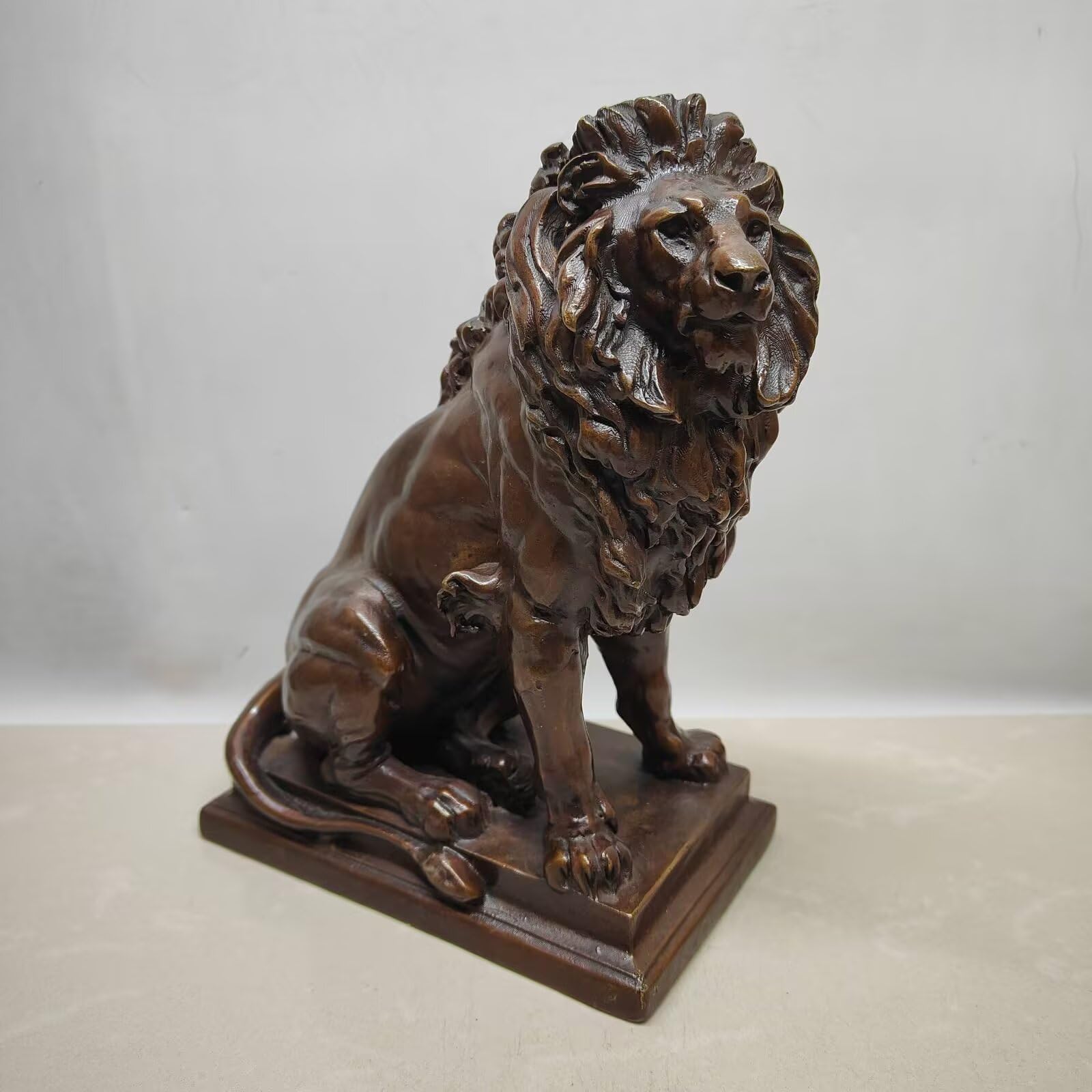 Dytartzx Pure Copper Lion Statue, King of The Jungle, Home Decoration, Wealth Attraction, Lion King, a Gift for Men