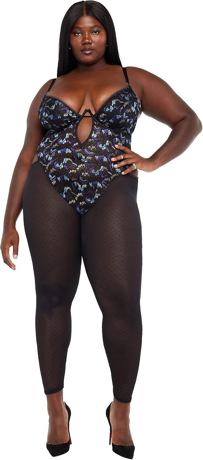 Savage X womens Butterfly Wings Lace & Mesh Catsuit