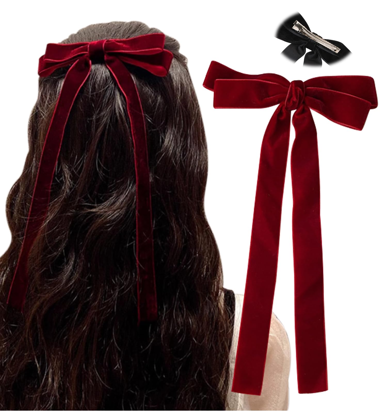 Amazon.co.jp: [Herbeluemily] ベロア リボン ヘアアクセ ヘアゴム