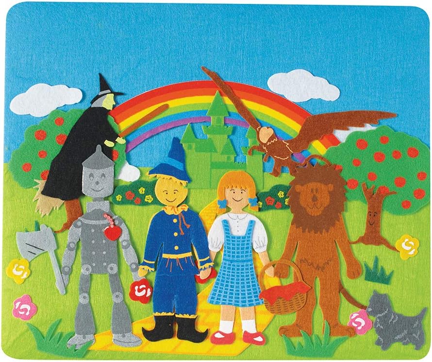 Constructive Playthings Classic Stories Felt Board Story Sets, Flannel Board for Preschool Learning Activities, With Three Little Pigs, Goldilocks, Red Riding Hook, Red Hen and Gingerbread Boy, 3+