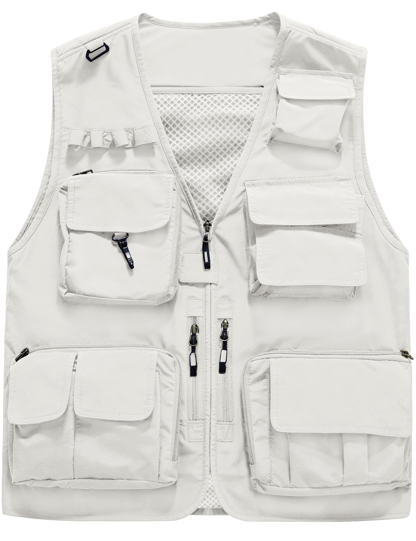 Men's Casual Lightweight Outdoor Fishing Work Safari Travel Photo Cargo Vest Jacket Multi Pockets-image-19