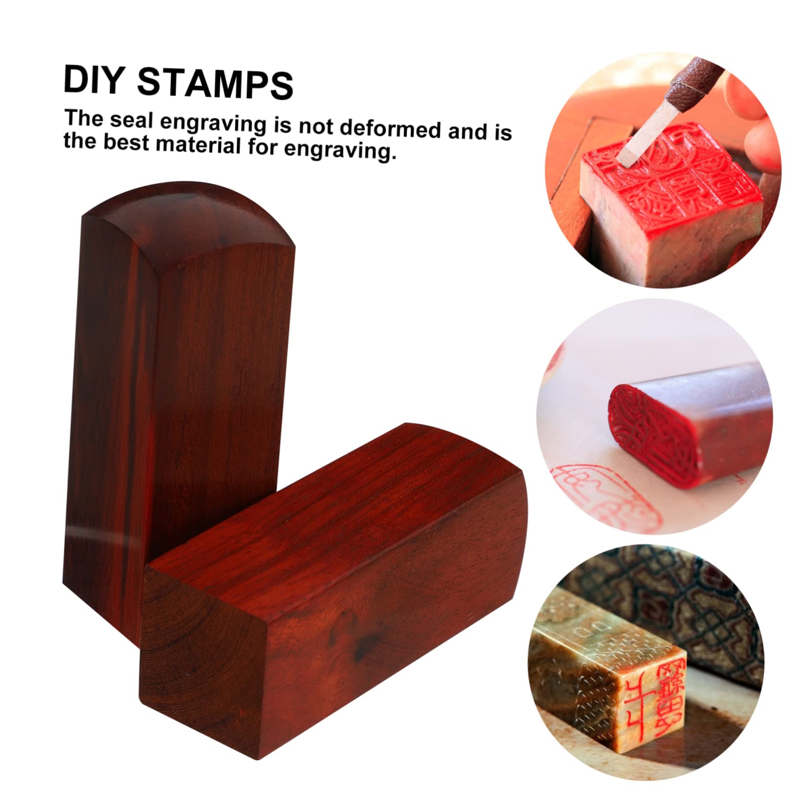 NUOBESTY 6stücke Sandelholz Stempel Quadratischer Stempel Für Unterschrift Und Kalligraphie Für -projekte Scrapbooking Karten Und Bastelarbeiten