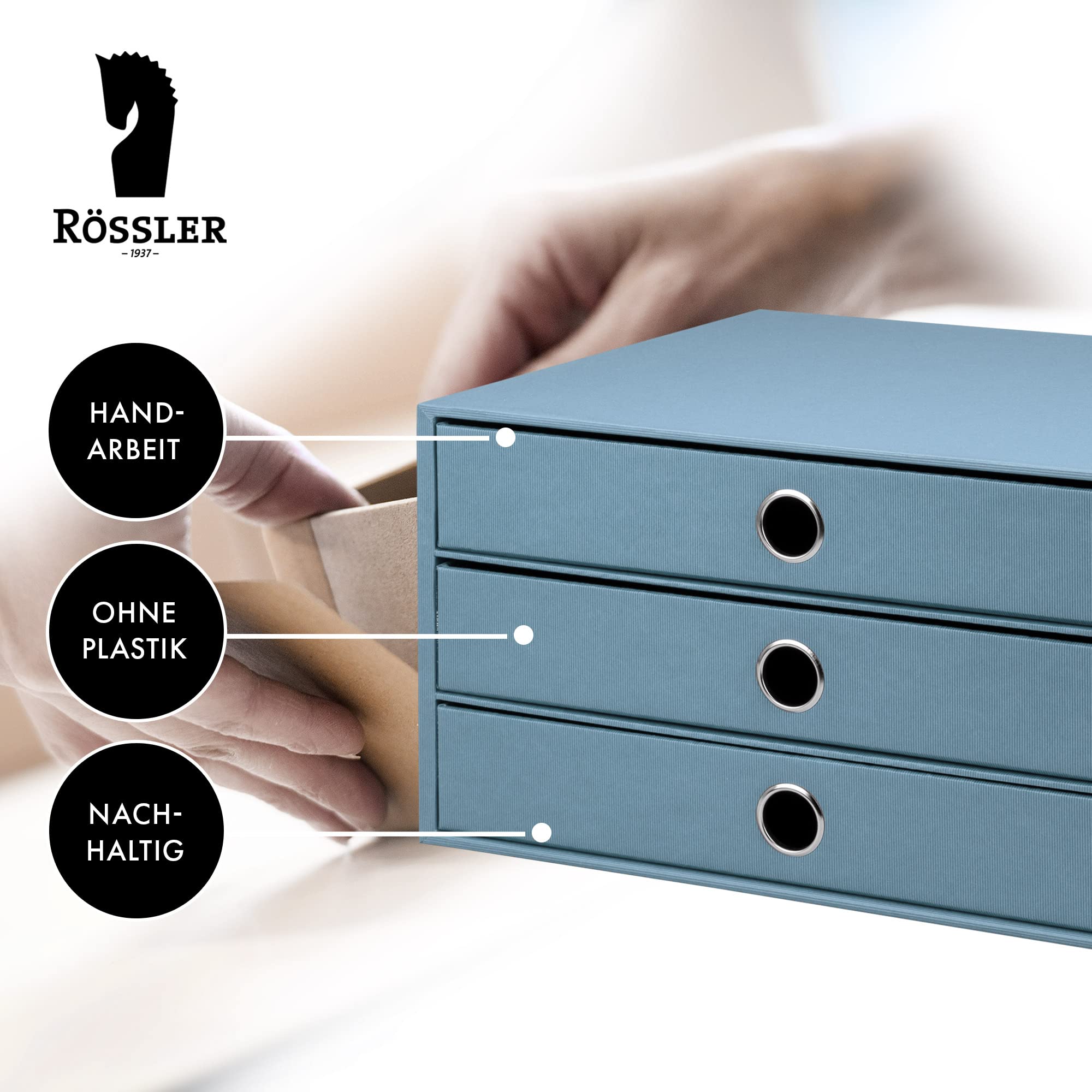 Rössler Papier, 1524452700 DIN A4, 3 Fach jeans