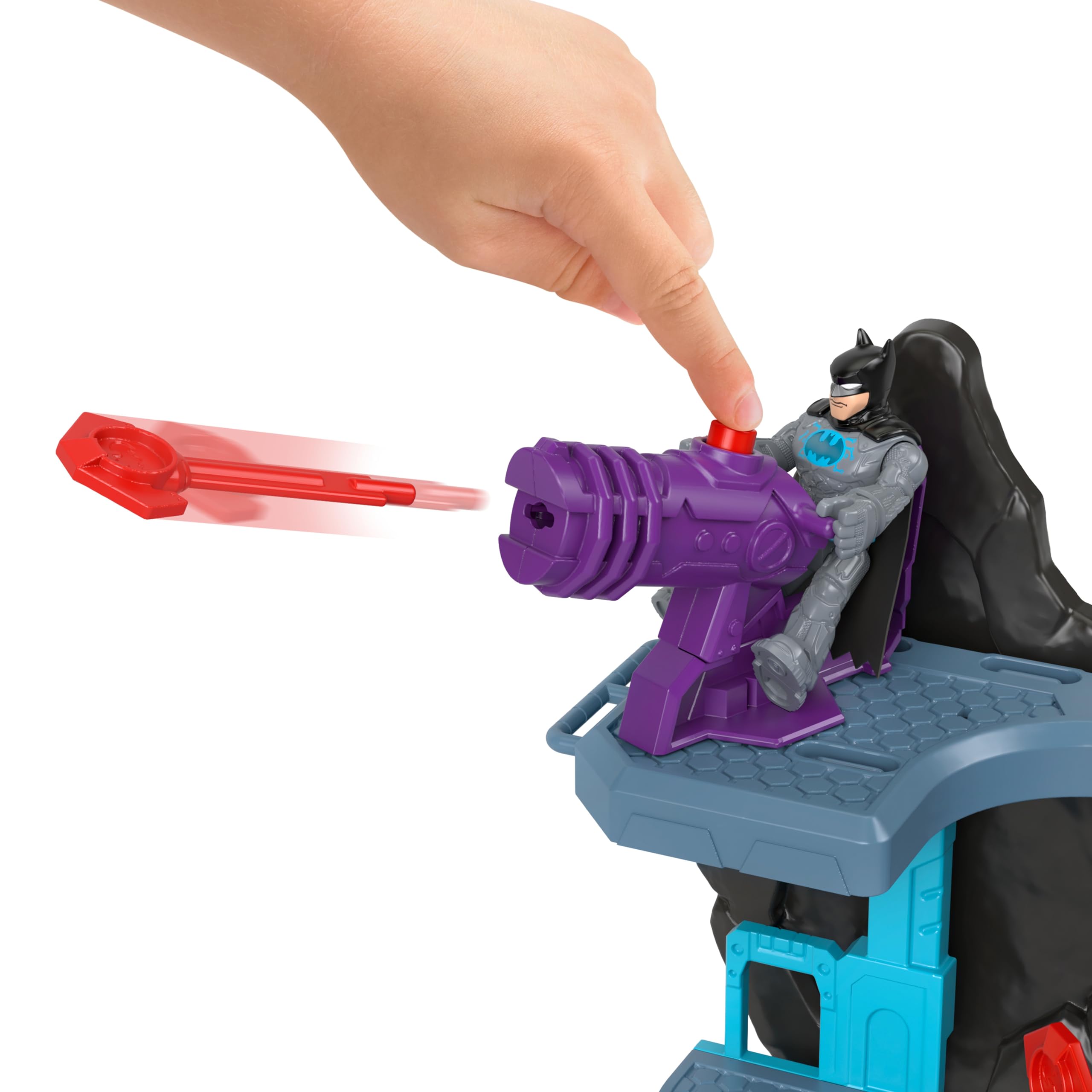 Fisher-Price Imaginext DC Batcueva Bat Tech Casa de Juguete con Luces y Sonidos para Figuras, Incluye 1 muñeco de Batman (Mattel GYV24)