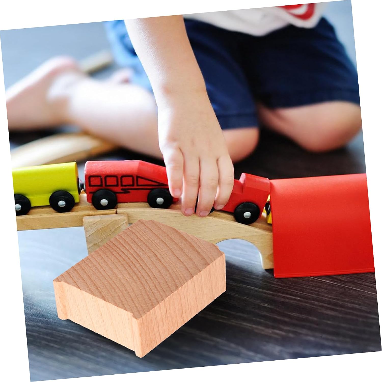 6pcs Wooden Toy Train Track Accessories Train Rail Accessories Bridge Pier Boy Girl Toy DIY