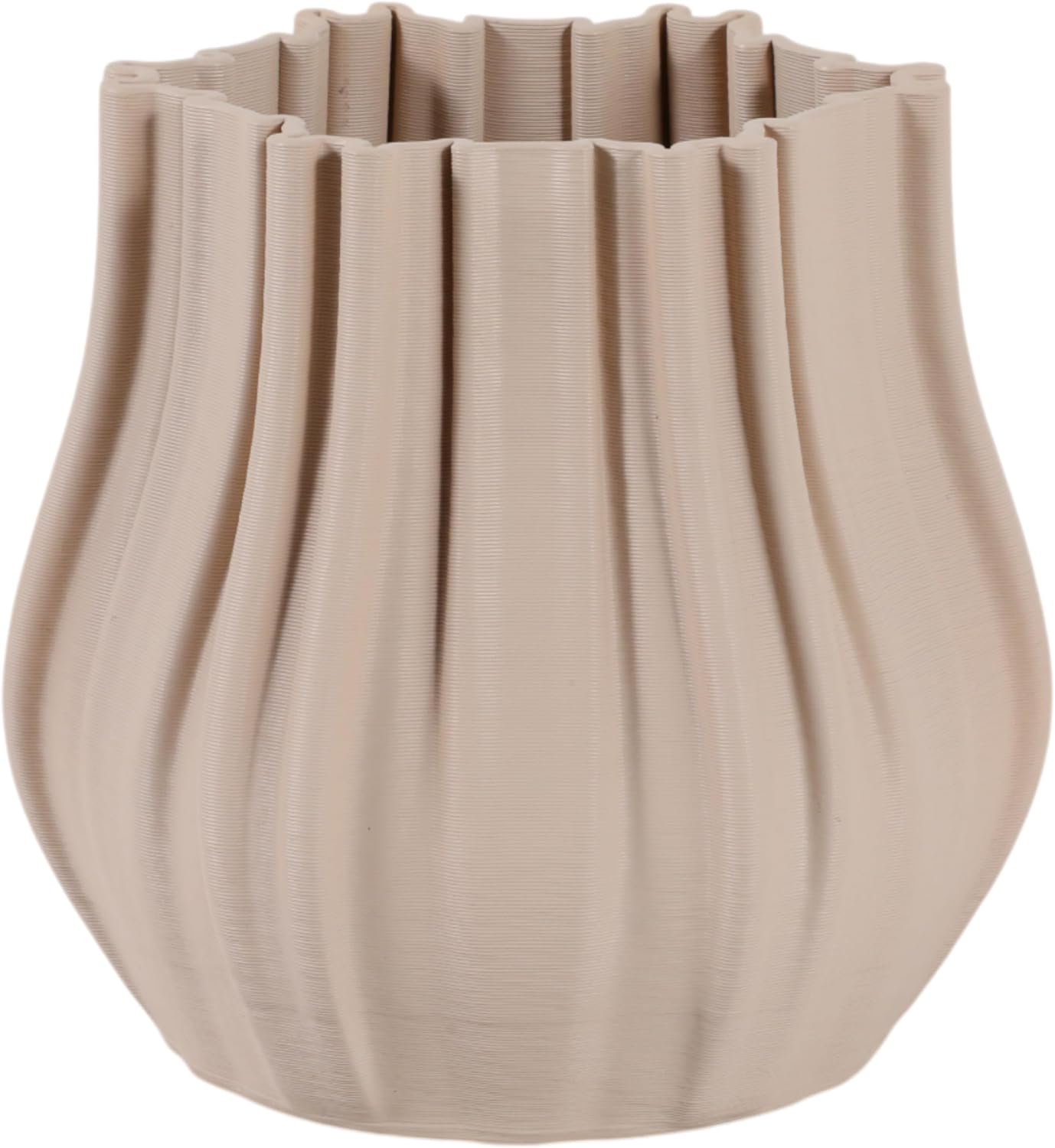 Decorative 3D Printed Vase for Living Room Decor - Modern Home Decor Accent for Bedroom Nightstand, Office Desk, and Table Display - Unique Flower Vase for Shelf Accent and House Decor - 9", Ivory