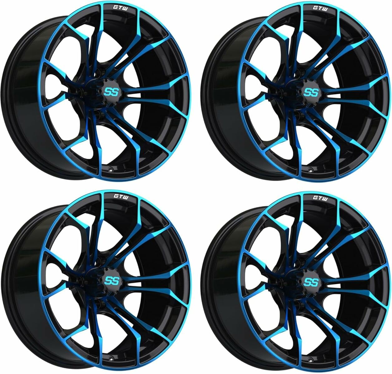 Amazon.com: GTW Spyder 15 Inch Aluminum Golf Cart Wheel Set, Blue