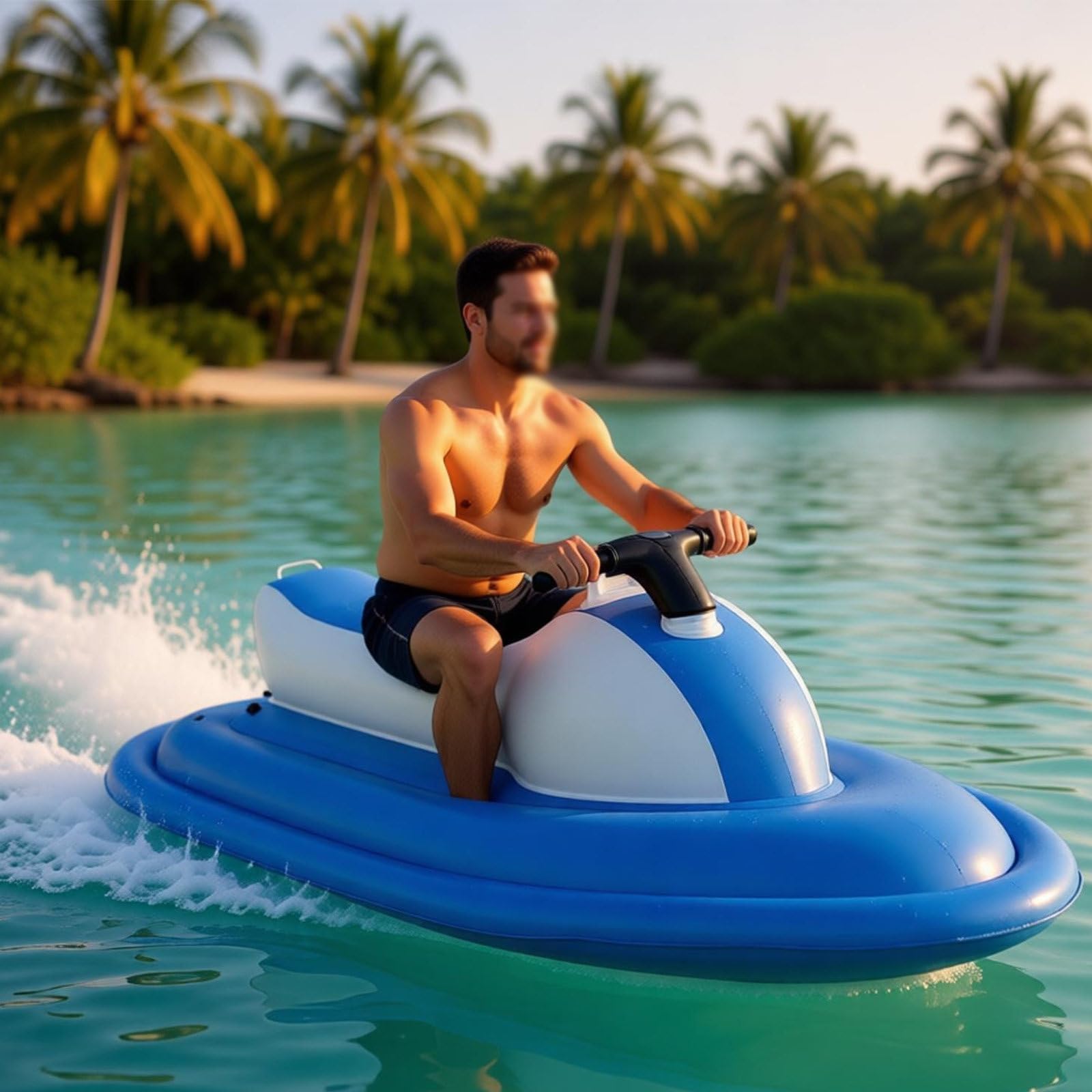 LwiftGal Jet Ski Inflatable, Small Electric Boats One Person, Jet Boat For Adults, Diving Underwater 500w Scooter(Optional), 3-7km/H Speed, For Adults Sea Diving Lake Cruising White-Nothrusters