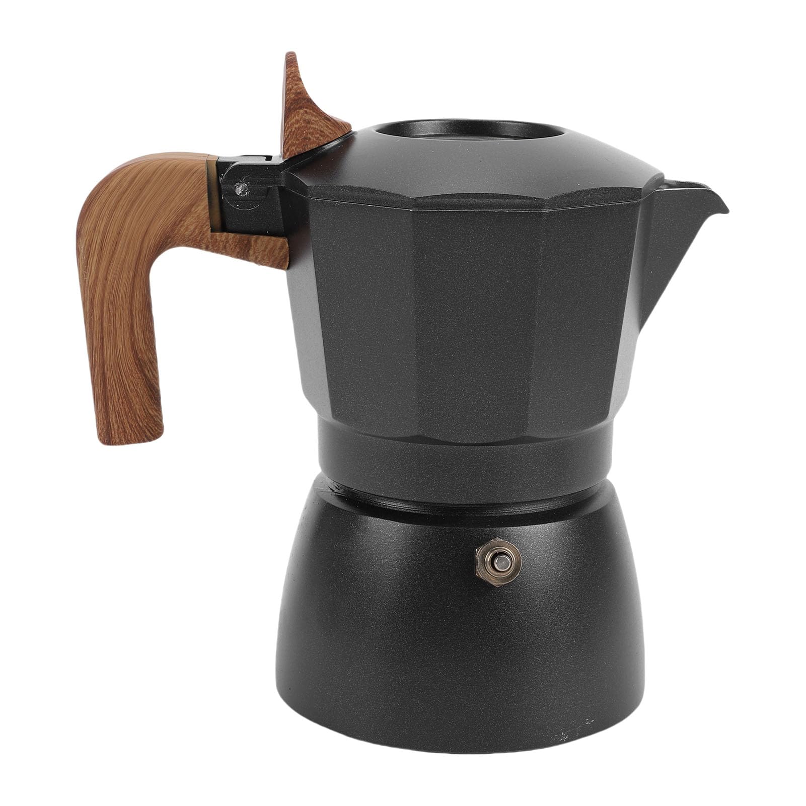 Caffettiera Piano Cottura in Lega di Alluminio 2 Tazze Macchina per con Doppie Valvole Erogazione Rapida in 3-5 Minuti per Domestica Campeggio Viaggi Amanti del Caffè (BLACK)