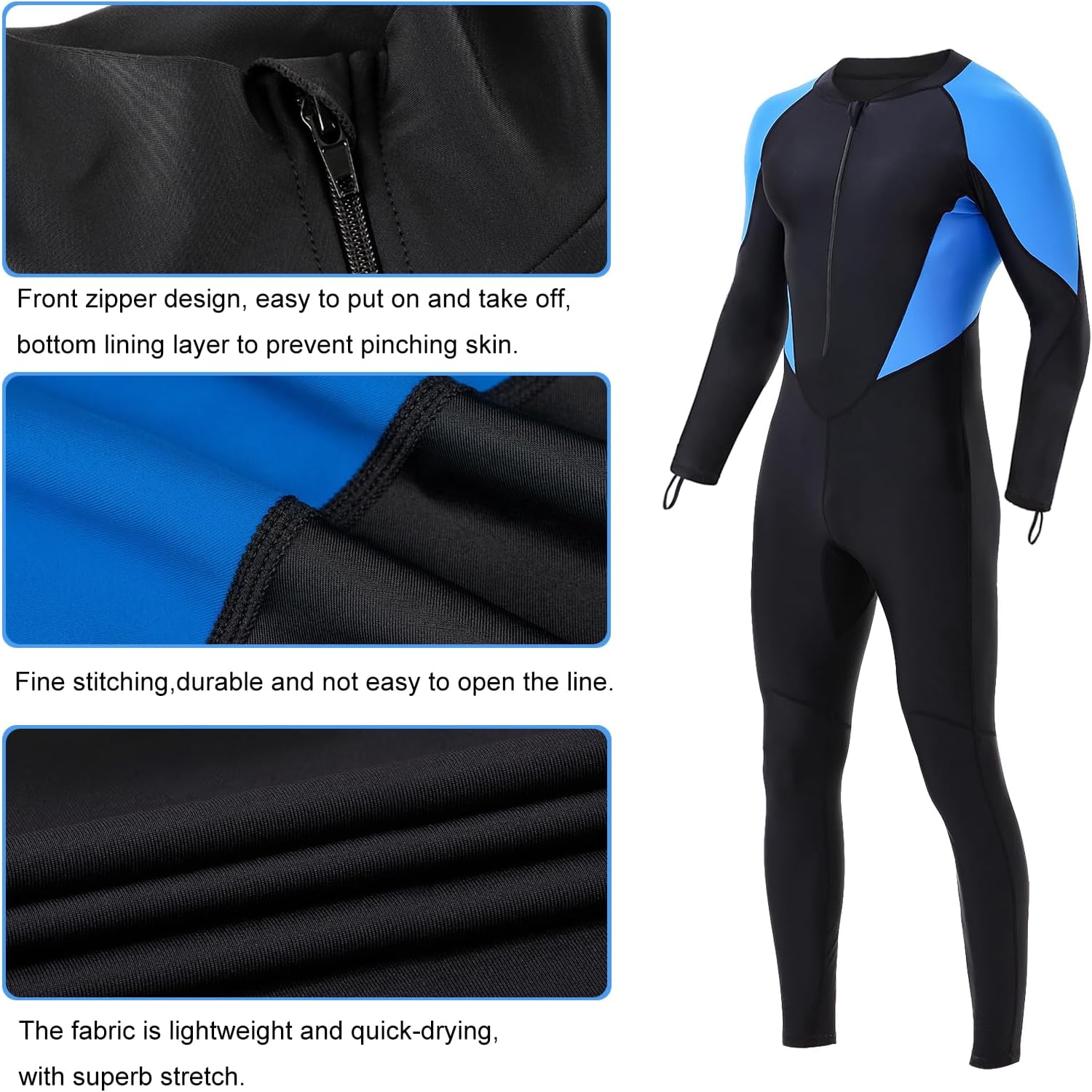 DEHAI Women Men Dive Skins Suit Rash Guard Full Body Swim Swimsuit, 1mm Wet Suits Drysuits Long Sleeve Youth UV Sunsuit for Diving Kayaking Surfing Scuba Waterski Water Sports