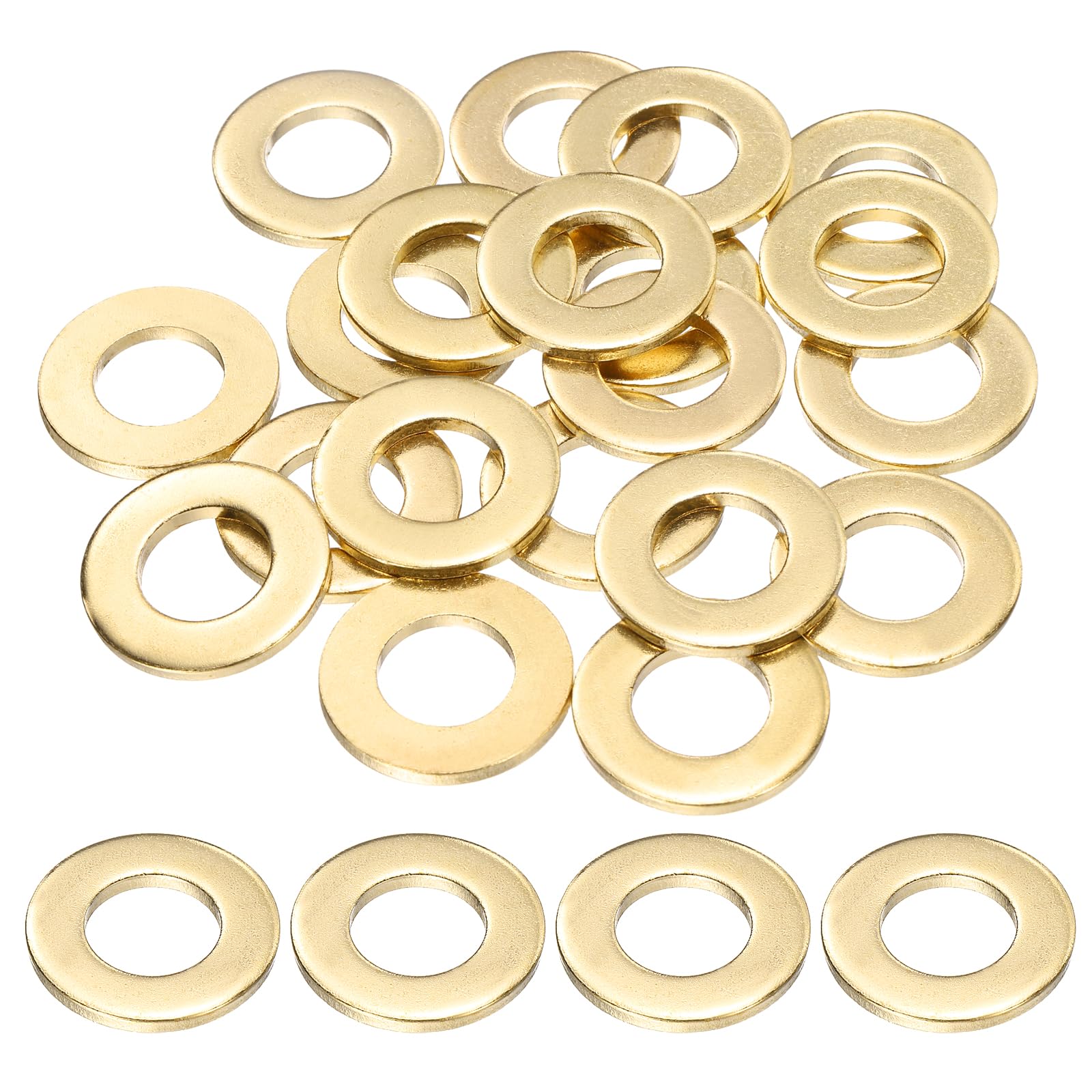 sourcing map 20Pcs M14 Brass Flat Washer, 28mm OD x 14mm ID x 2.5mm Thickness Metal Sealing Washers, Metric Sealing Ring Gasket for Screws Bolts Nuts