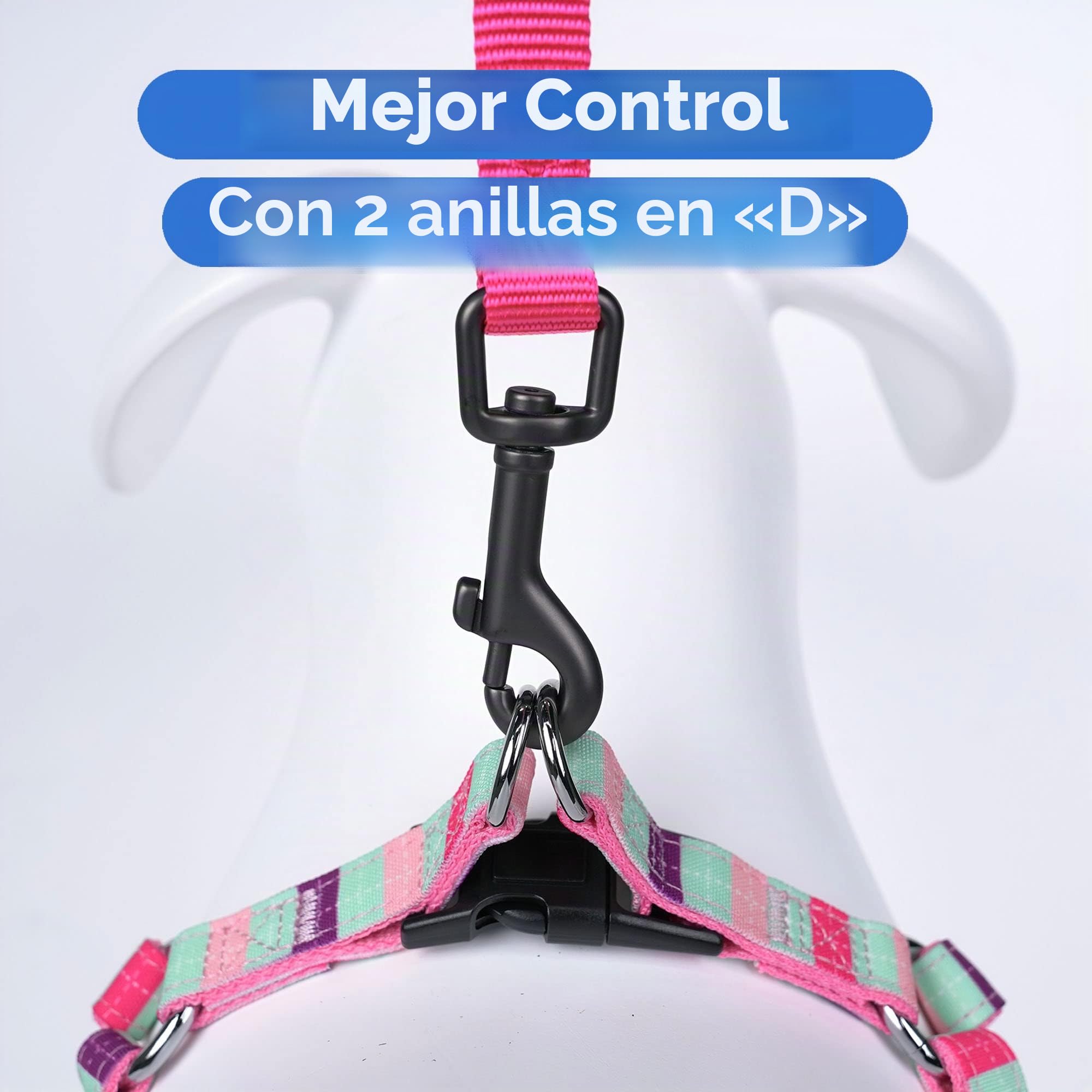 Pawtitas Arnés para Perros pequeños arnés Ajustable antitirones para Perros de Color sólido Ligero Turquesa Rosa/púrpura