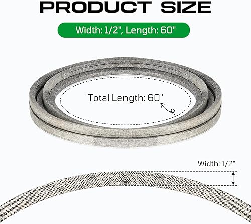 Miniatura 2 de Cinturón de toma de fuerza para cortacésped de 12 x 60 pulgadas para Cub CadetMTD 754-0497 954-0497 754-3038 954-3038, MTD 42 pulgadas cubierta