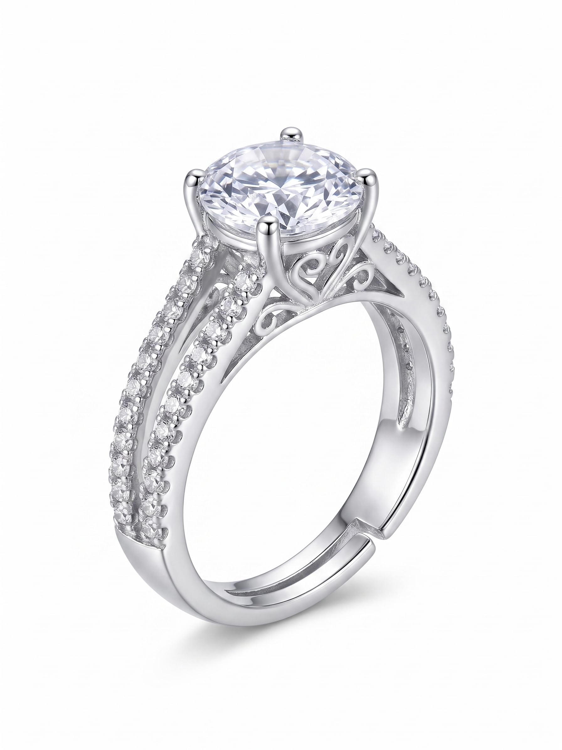 S925 Sterling Silver Vintage Solitaire Engagement Ring | Classic Elegant Ring for Women | Timeless Jewelry Gift-image-6