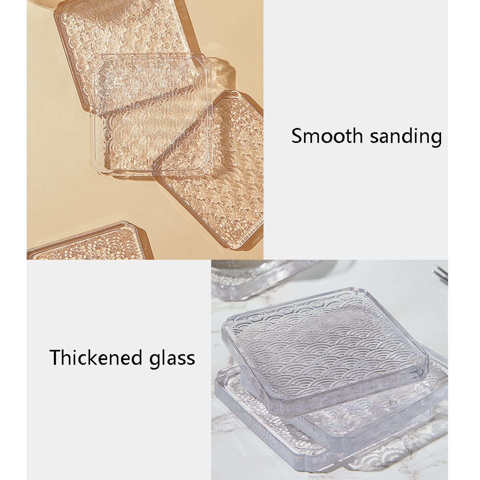 sous-Verre Les sous-Verres en Verre boisissent Les sous-Verres de sous-traitants résistants à la Chaleur Coucteurs de Barre Basse Coucteurs de Table en Bois Dessous de Verre
