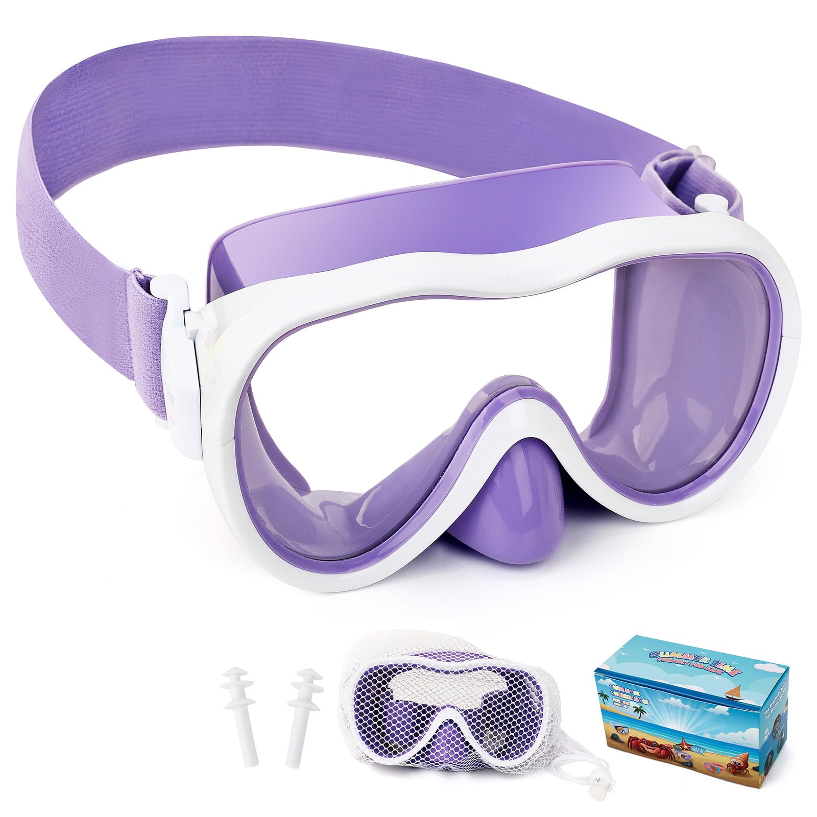 Body+ Swimming Goggles for 4-16 Years Old Kids Leak-Proof Swimming Goggles with Cloth Strap UV Protection — image 1