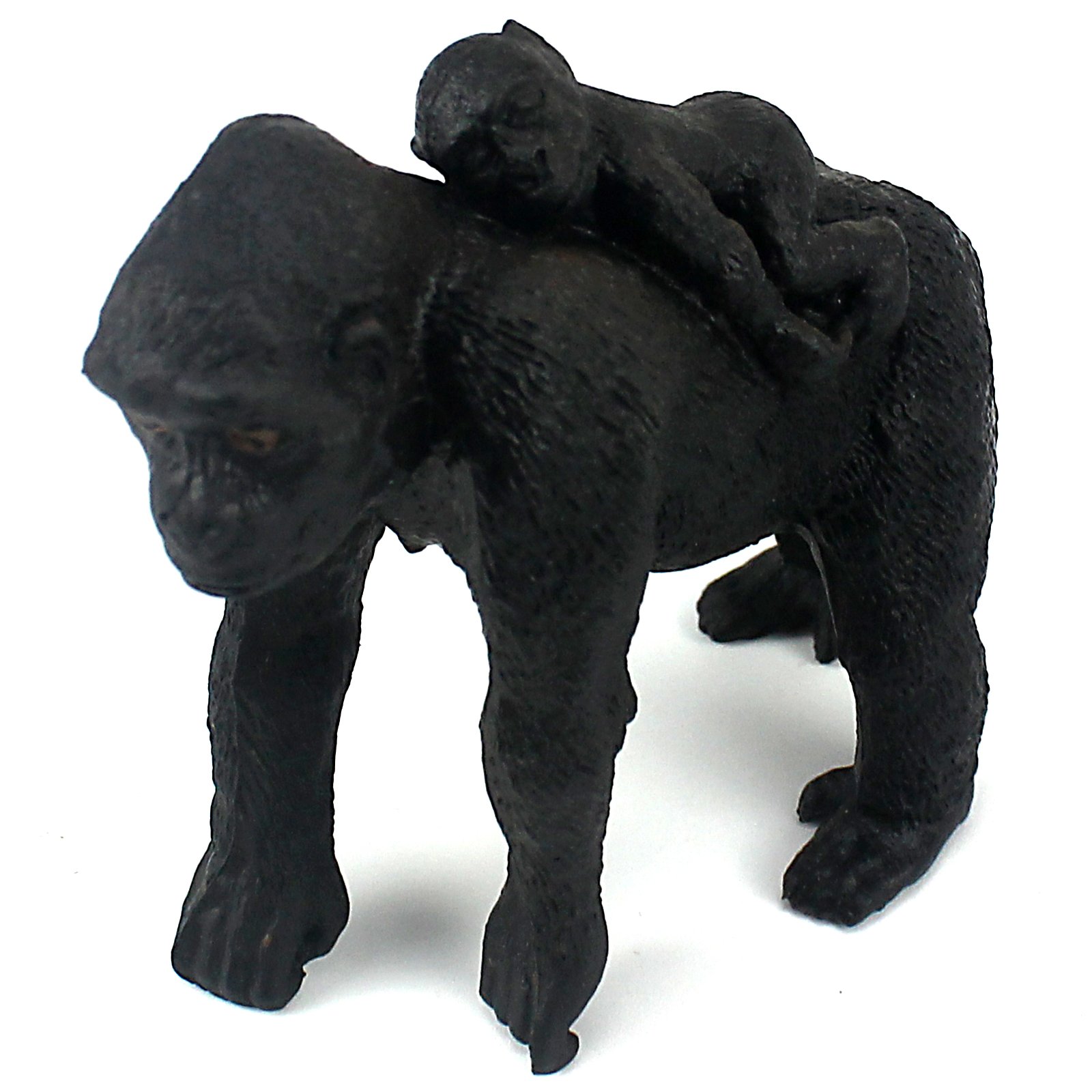 FUNSHOWCASE African Jungle Animals Female Gorilla Carries Her Toy Figure Realistic Plastic Figurine Height 2.6-inch