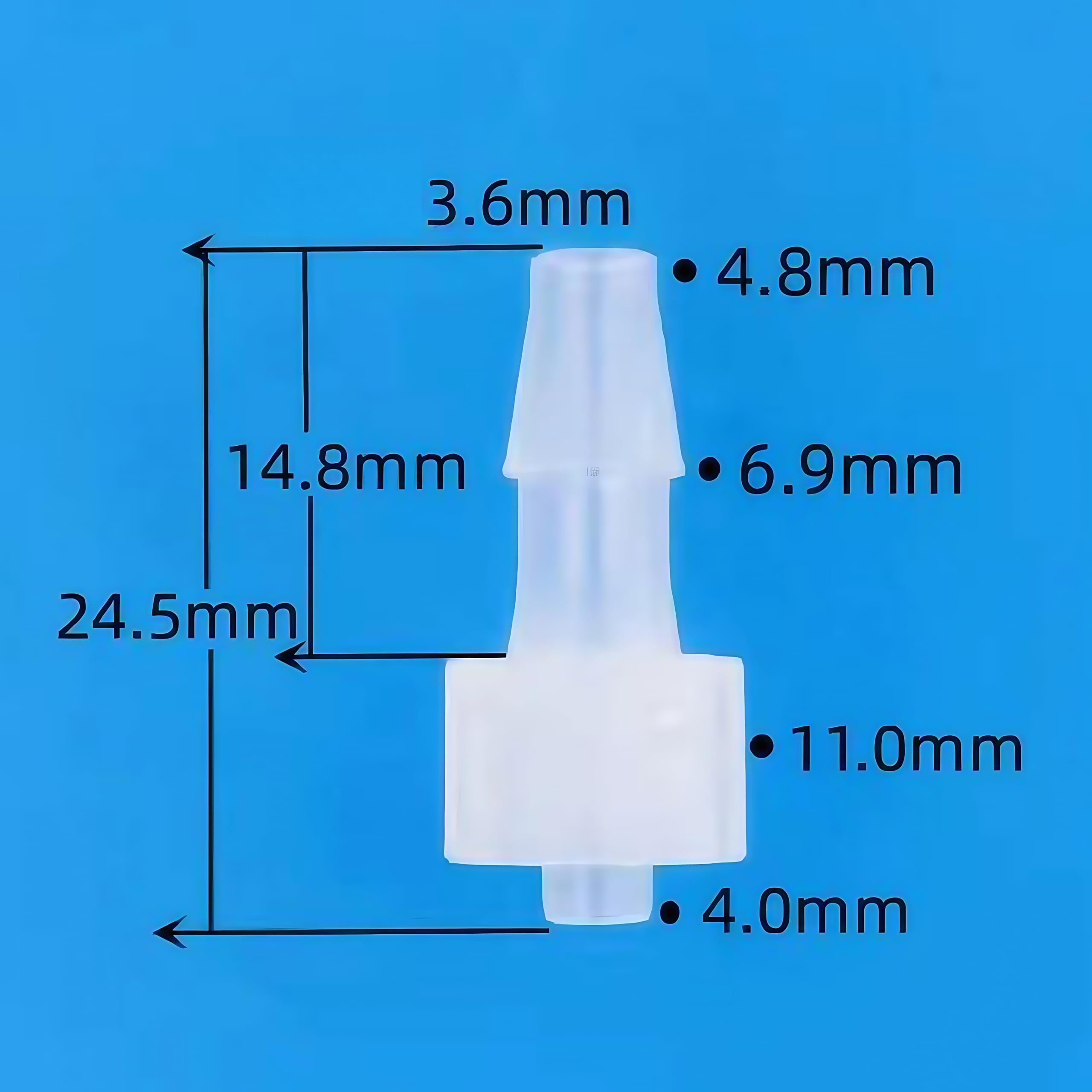 Conectores Luer Lock macho de 100 Uds. Accesorios de púas for manguera de plástico reutilizables PP duraderos for uso Industrial y de laboratorio(3/16inch Male)