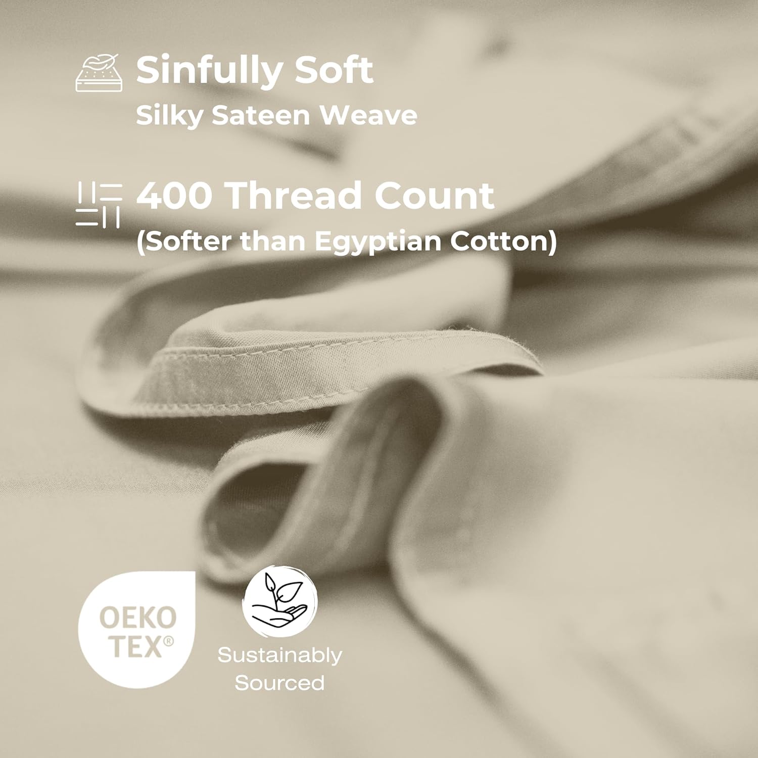 Greenleaf Queen Pillow Cases Set of 2 | Ultra-Soft Pillow Covers | Envelope Closure | Organically Grown | 100% Viscose Derived from Bamboo Pillowcase | Breathable & Cooling Pillow Cases, Dune - Image 7