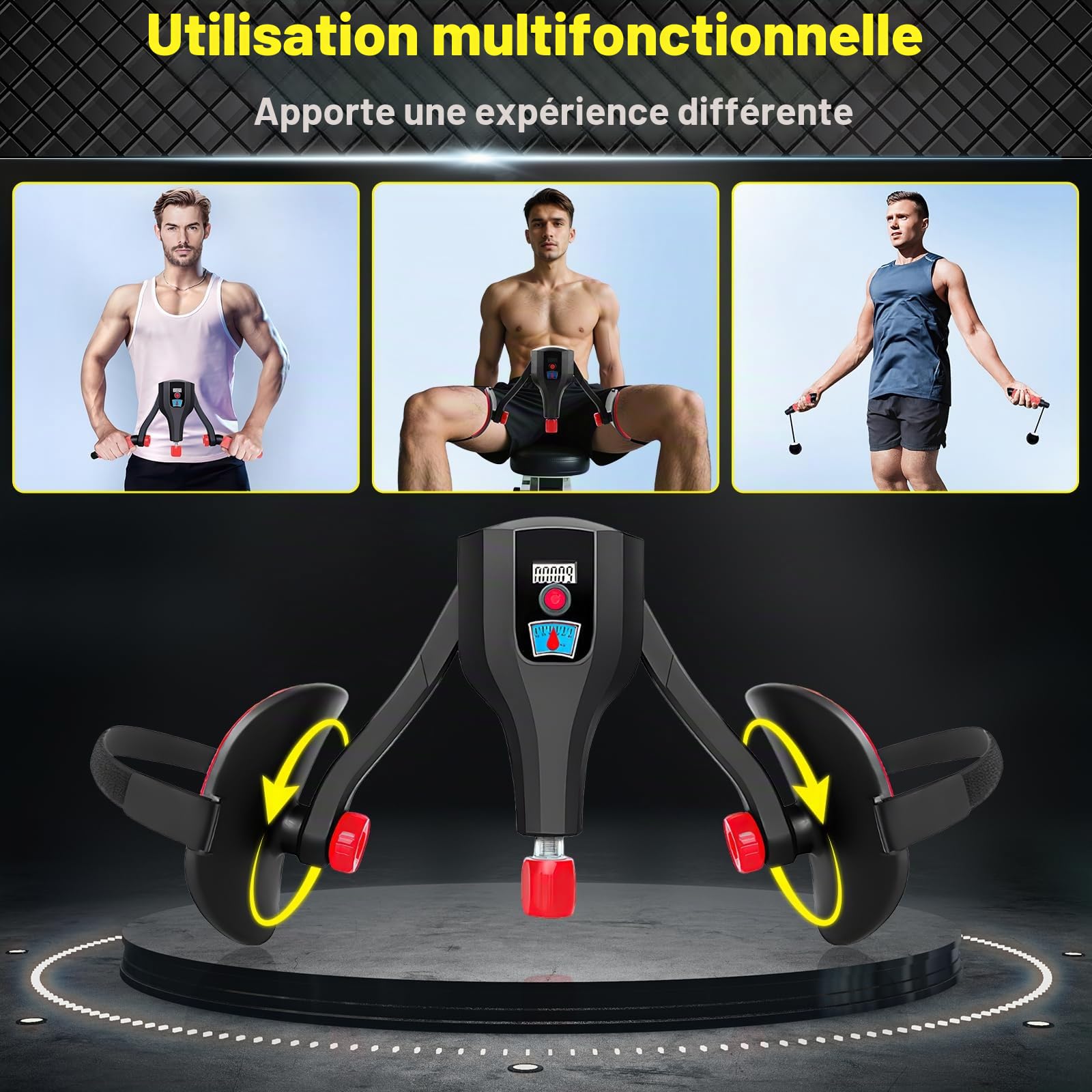 Appareil pour Muscler Le Périnée Femme 10-60 kg, 3en1 Kegel Periné Homme, Appareil Usculation Fessier, Appareil d'entraînement pour Les Cuisses pour Le Plancher Pelvien, Les Hanches, Les Bras