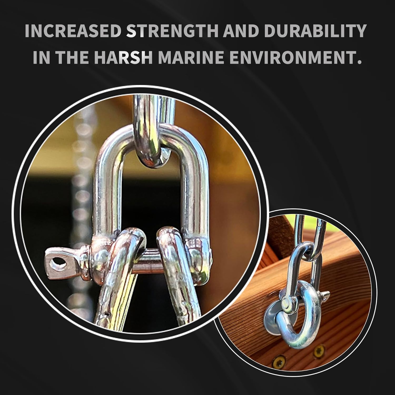 Marine Grade 316 Stainless Steel Wide D Shackle, 1/2", 3/8", 5/16", 1/4", Clevis Anchor Shackle for Boat, Sailboat, Chain, Rigging Clasp - Image 7