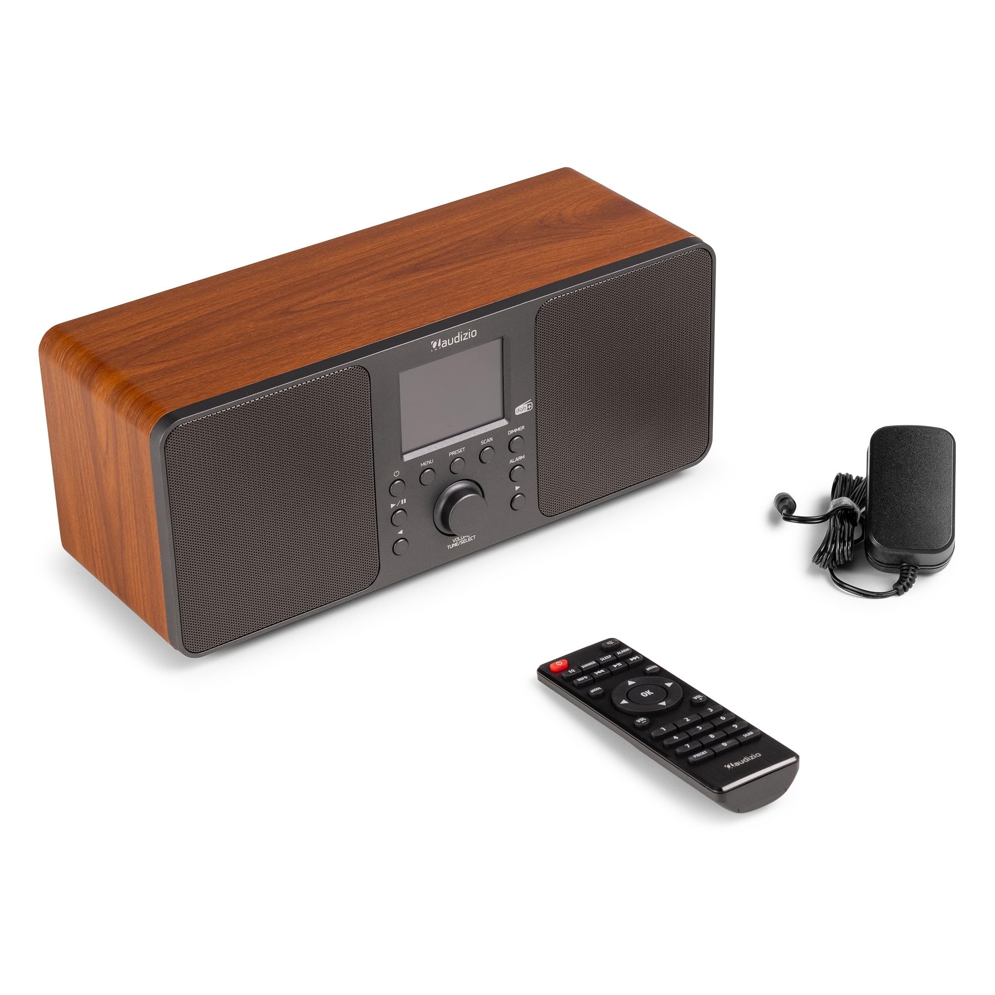 Audizio Genua Radio DAB+ Bluetooth 5.0 Gris Foncé Écran Couleur 2,8" Deux Haut-Parleurs Sortie Casque Port USB Télécommande