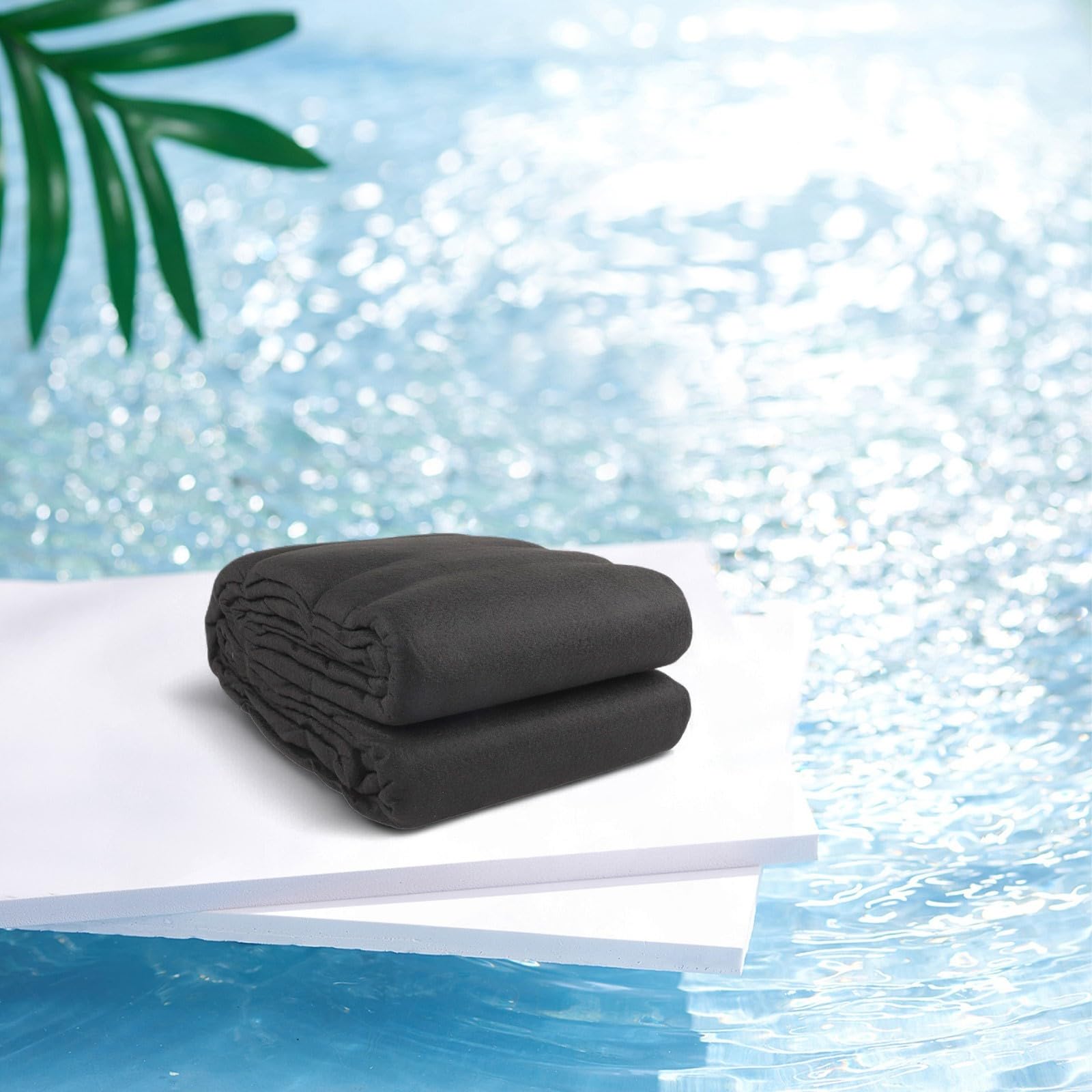 Tapis de Protection 12 FT pour Piscine Hors pour sol - Coussinet en Tissu Non Tissé, Installation pour facile, Résistant aux UV et à l'Usure pour Fond de Piscine Ronde