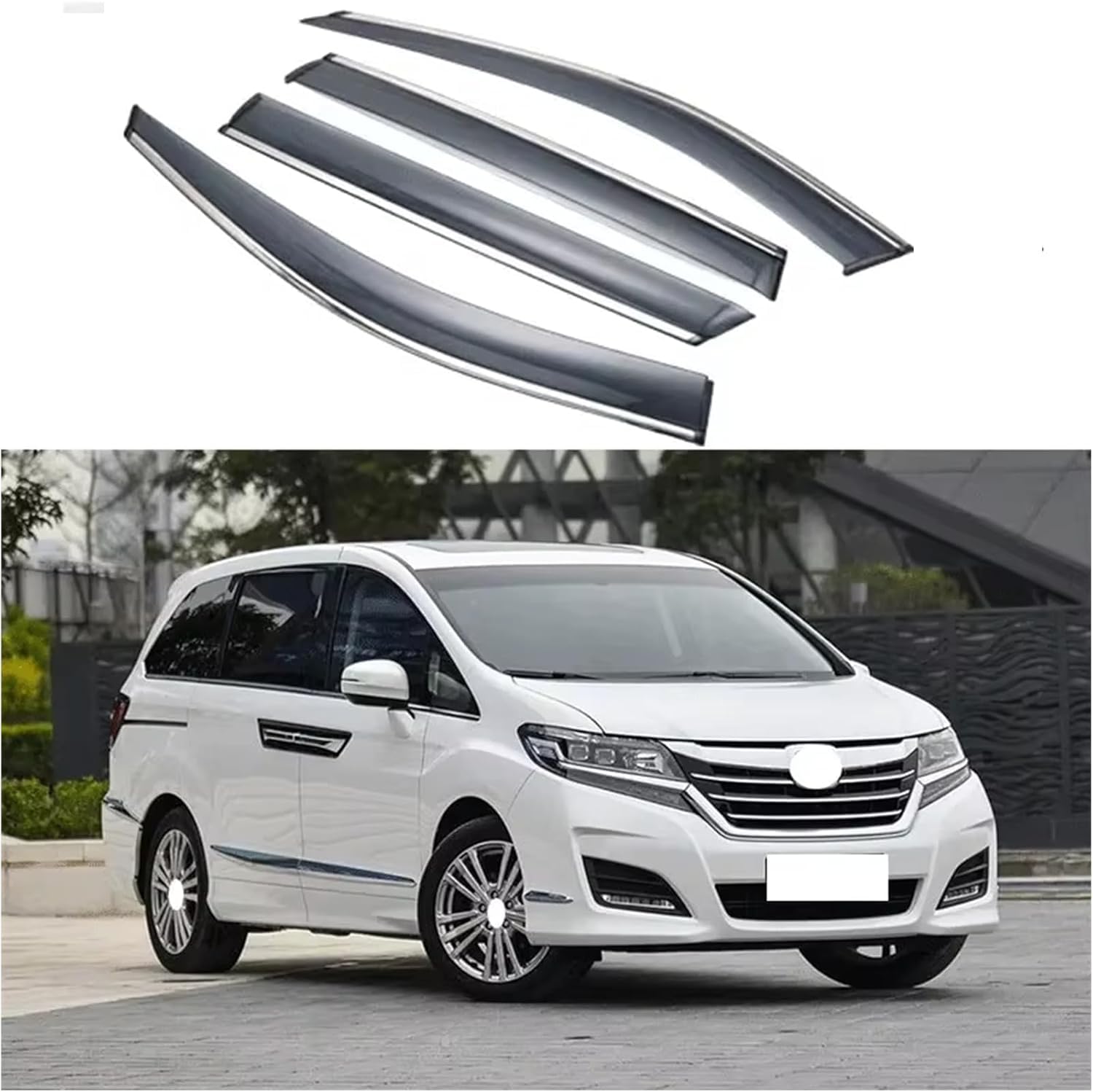 liufangfc Wind Deflectors for Elysion 2016-2020 – 4pc Tape-On Smoked Visors, Weatherproof, Anti-Salt/Snow, Low-Noise