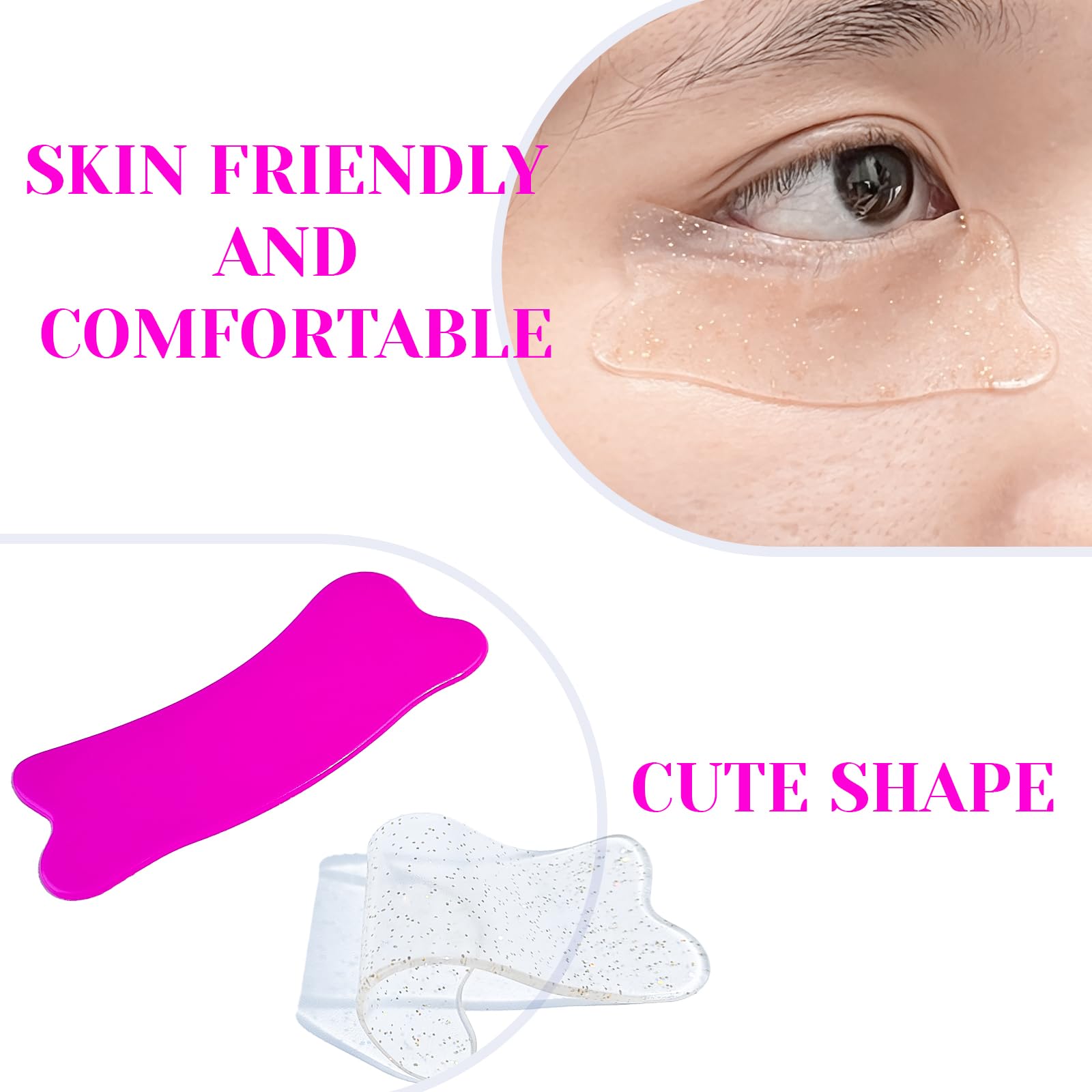Libeauty Bigodini Laminazione Ciglia, 4 Paia Patch Occhi Riutilizzabili, Ciglia Bigodino Perm Pad, Silicone Eyelash Patches, Super Adesivi, Per Il Fai Da Te in Salone E a Casa