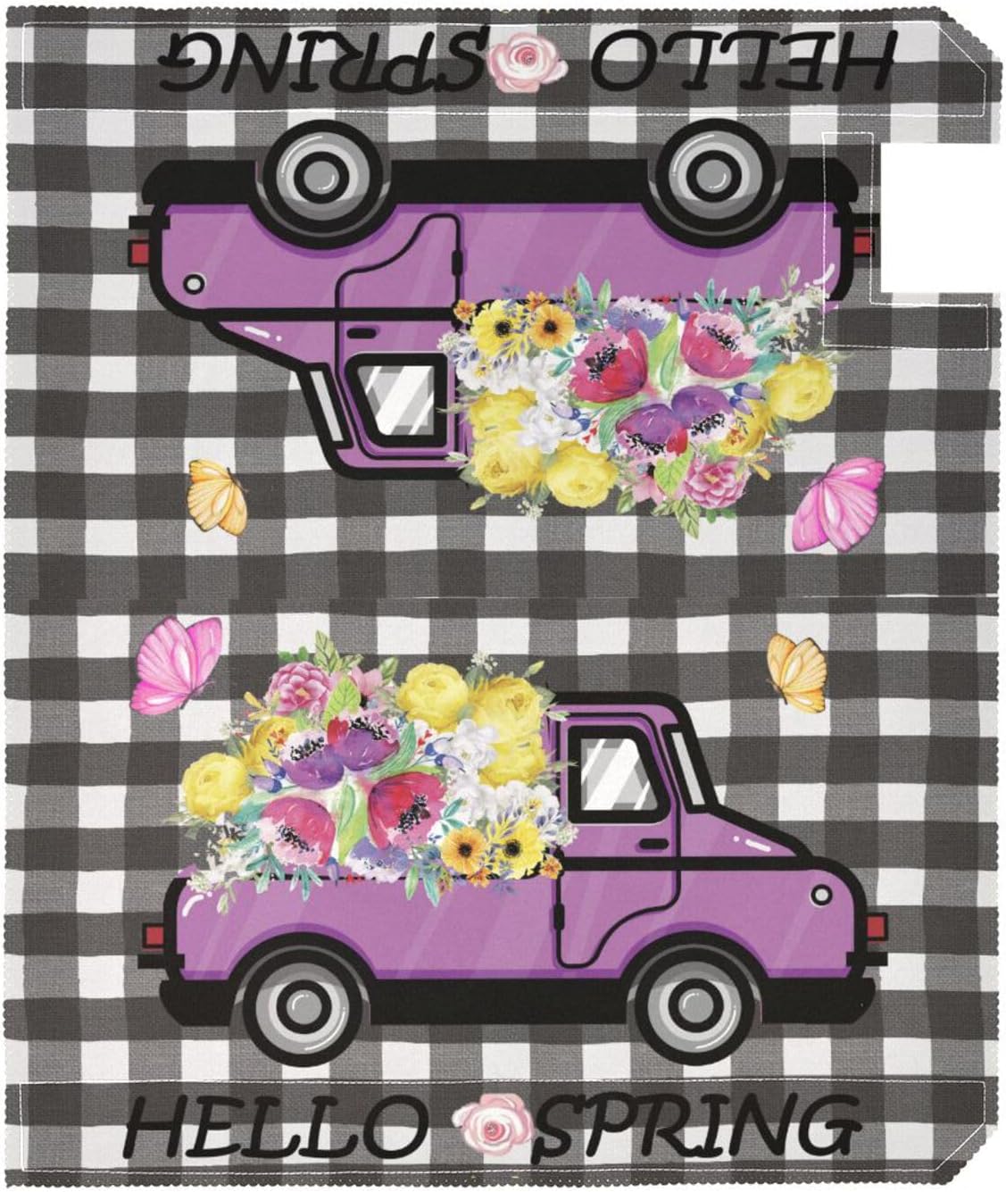 Wusikd Hello Spring Truck Mailbox Cover Magnetic Standard Size Flowers Butterfly Mailbox Covers Letter Post Box Cover Wrap Decoration Welcome Home Garden Outdoor 21" Lx 18" W
