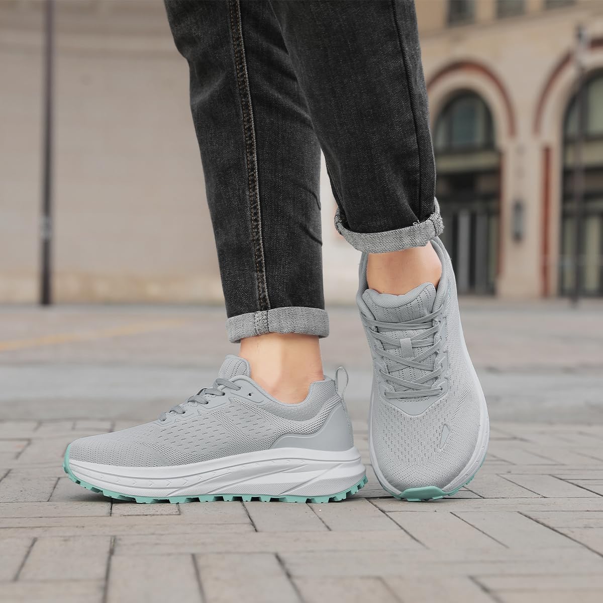CFVKPT Wide Toe Box Shoes for Men - Cushioned Trail Running Shoe Non Slip Mens Walking Sneakers Cross-Trainer Athletic Gym Workout Sport Sneaker