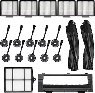 Replacement Parts for Shark ION Robot RV700_N RV720_N RV850 RV851WV RV850BRN/WV Shark Robot Vacuum Accessories by Techecook - 10 Side Brushes 5 Hepa Filter 2 Main Brush 1 Filter Guard & 1 Pre-Filter