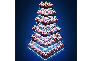 6 Tier Cupcake Stand Clear Acrylic Cupcake and Cake Stand Hold 100...