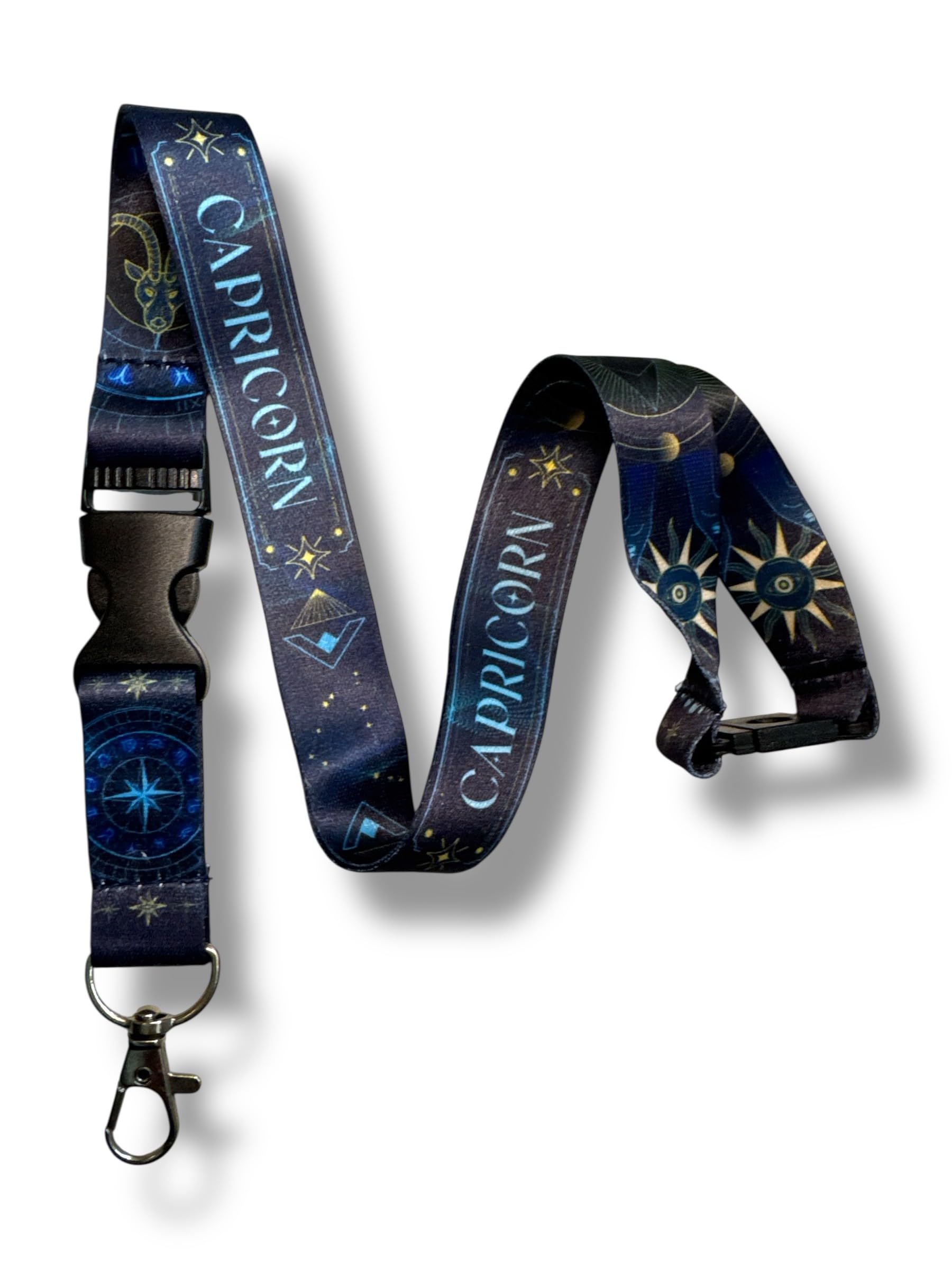 Pac Supplies Global Blue Zodiac Sign Lanyard With Astrological Star Pattern (Capricorn)