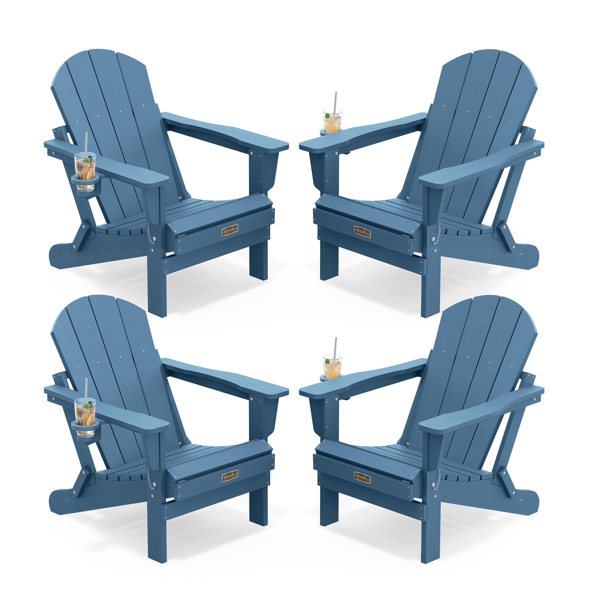 POLYWOOD AD4030GY Classic Outdoor Adirondack Chair, Slate Grey