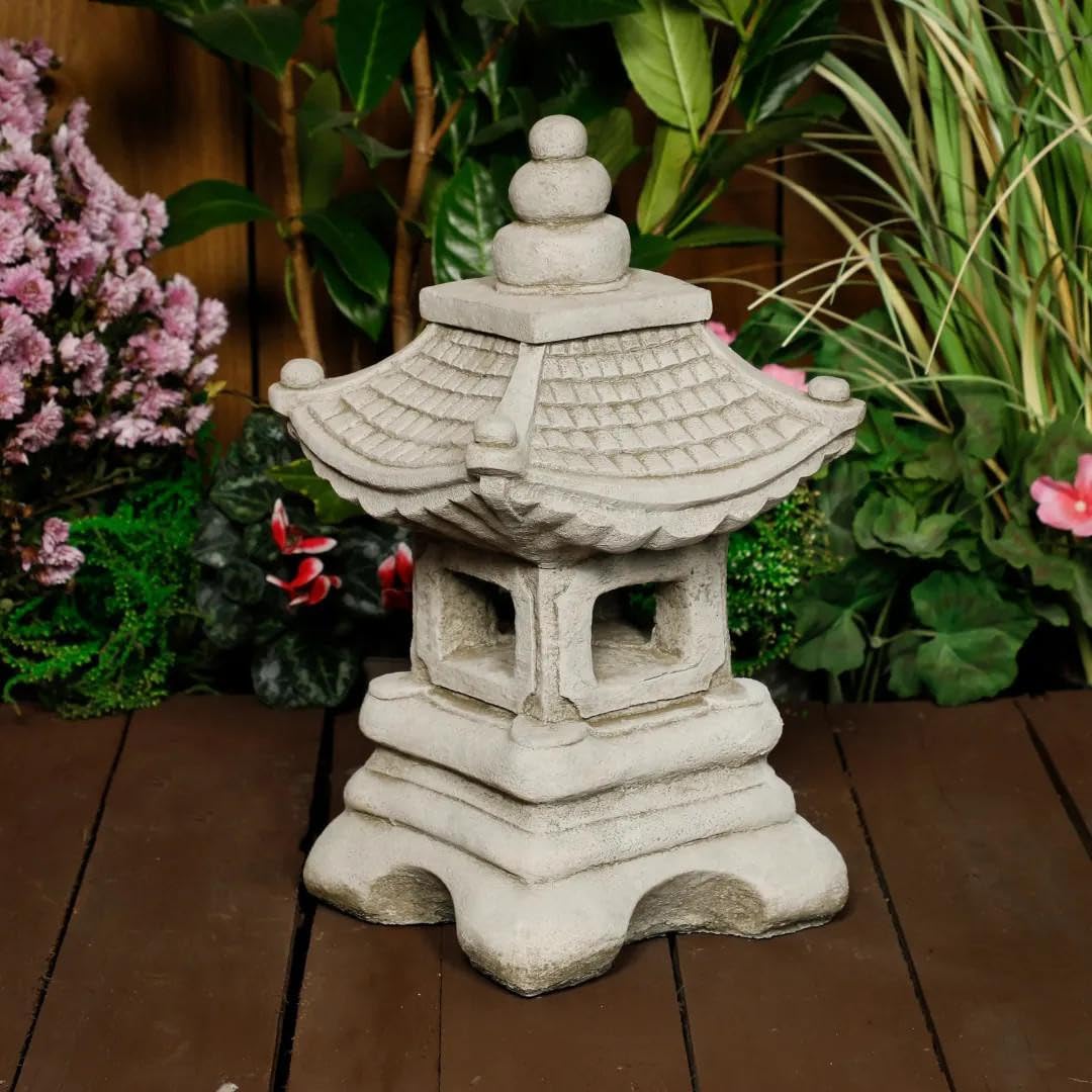 Discount Garden Statues Grey Dgs Statues – Stone Cast, Oriental Pagoda, Small Mt. Fuji Temple Design, Hand Finished, Statue, Sculpture