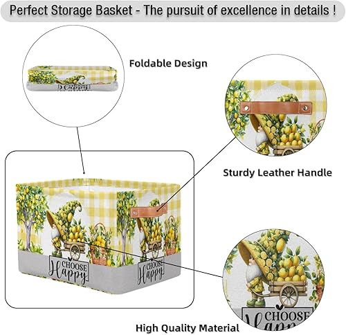 Vista 146 de Cestas de almacenamiento con asas, cubo de almacenamiento rectangular de tela rectangular plegable de juguetes para armario, estantes, lavandería, C