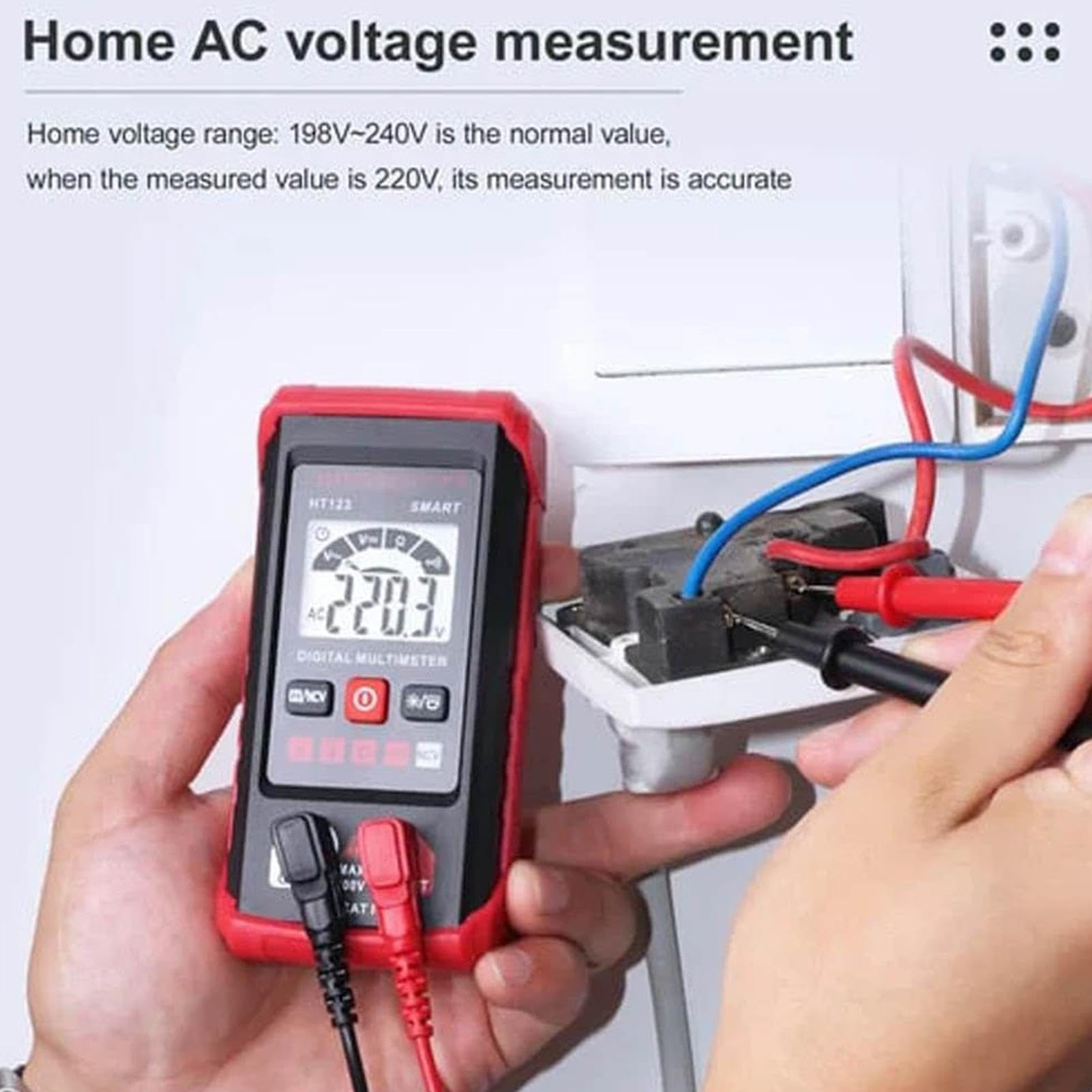 Smart Auto Digital Multimeter - AC/DC Voltage Tester With Non-Contact Electrical Testing