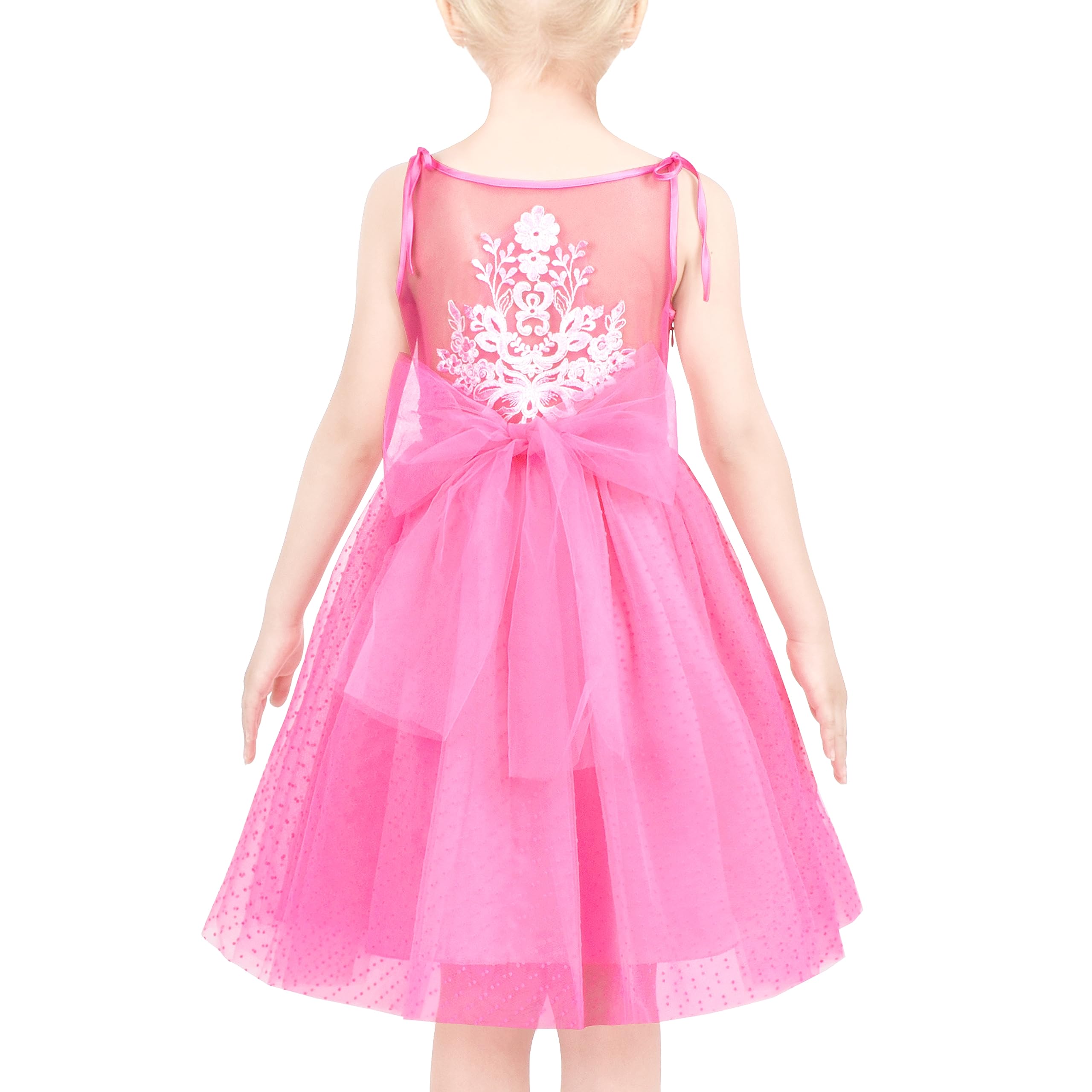 Sunny Fashion Vestido para niña Flor Blanco Boda Pageant Dama de Honor Vestido 3-10 años
