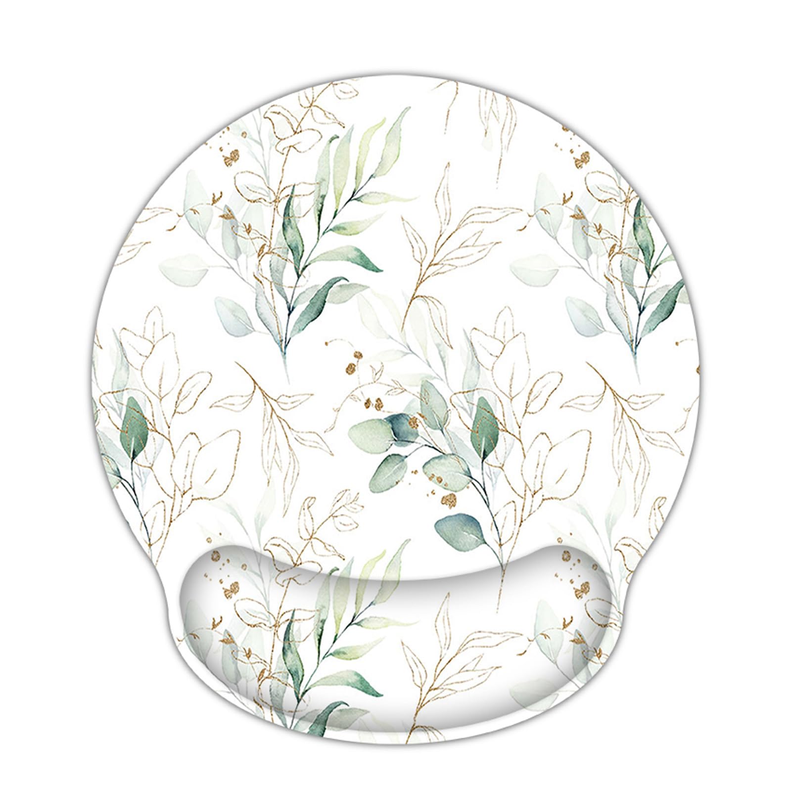 AOKSUNOVA Mauspad mit Gelkissen Ergonomisches Mauspad Grünen Blättern Mousepad mit Handauflage