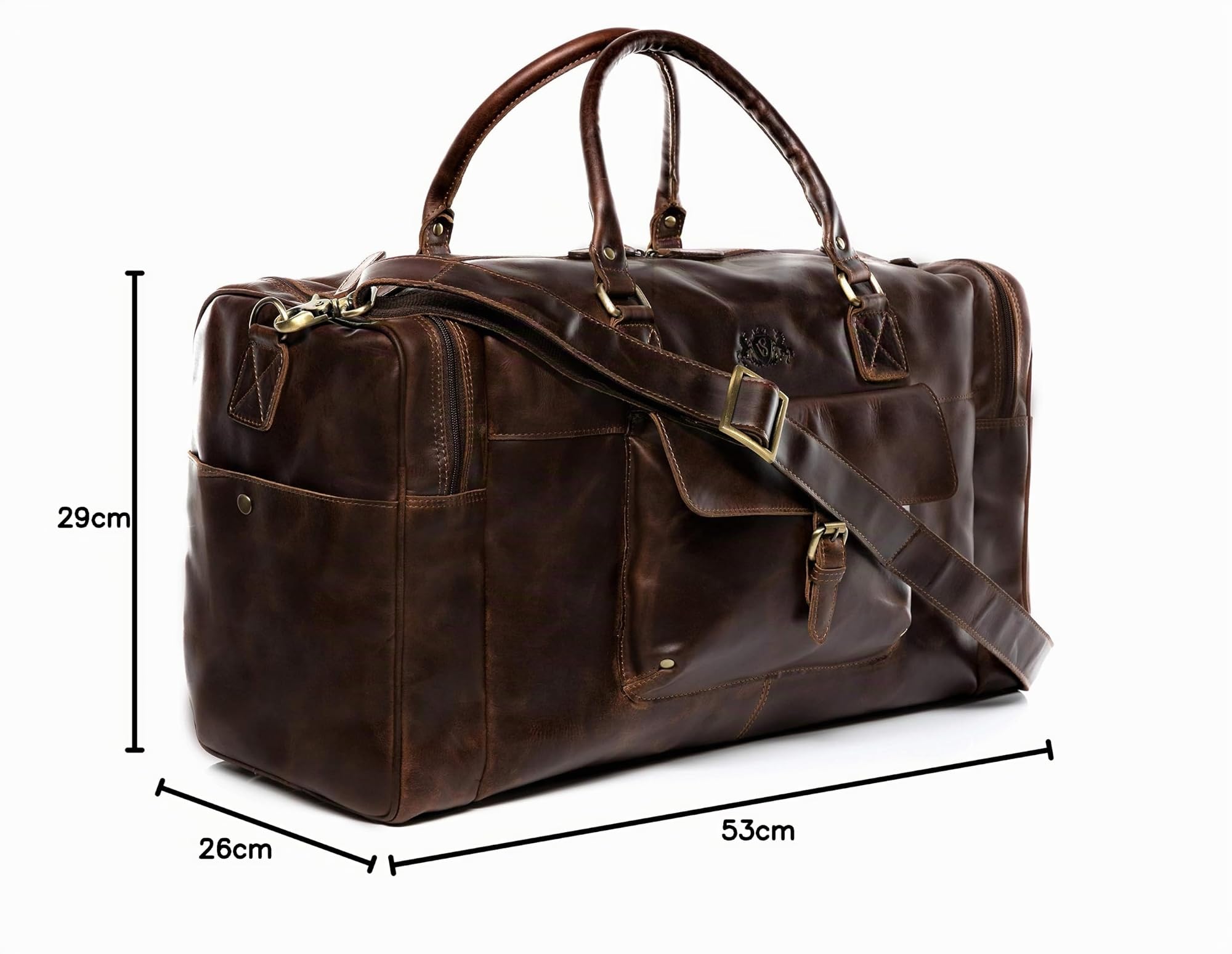 SID & VAIN Bolsa de Viaje Grande Cuero para Hombre I Bolso de Deporte Fin de Semana I Maletín Viaje Weekender, Equipaje de Mano Cabina Yale marrón Hecho a Mano