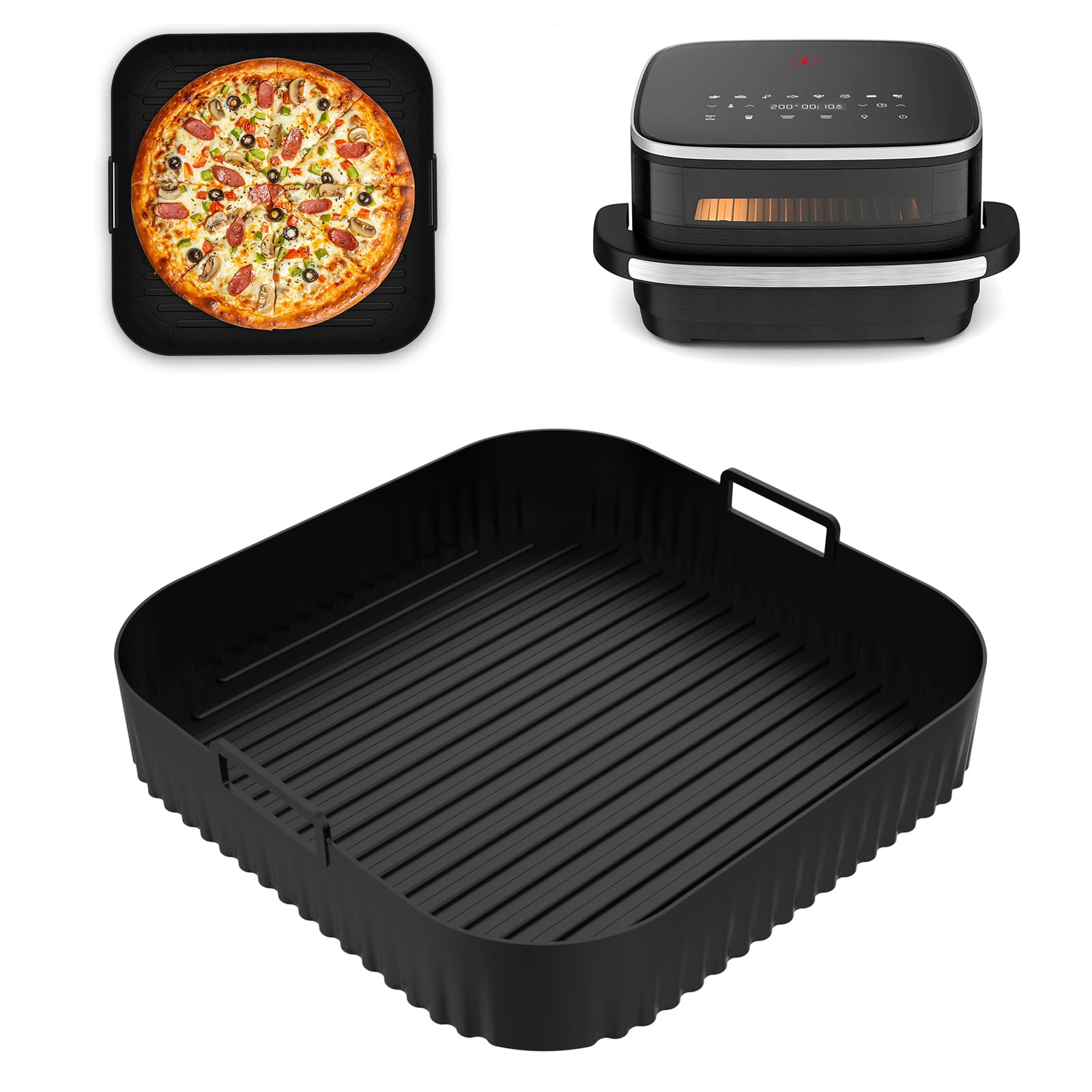 HA BIN Airfryer Silicone Mould 27 x 27 cm – Air Fryer Accessory, Non-Stick & Reusable, Compatible with Tefal Easy Fry XL FW4018E0 & Moulinex Easy Fry XL AL4018F0