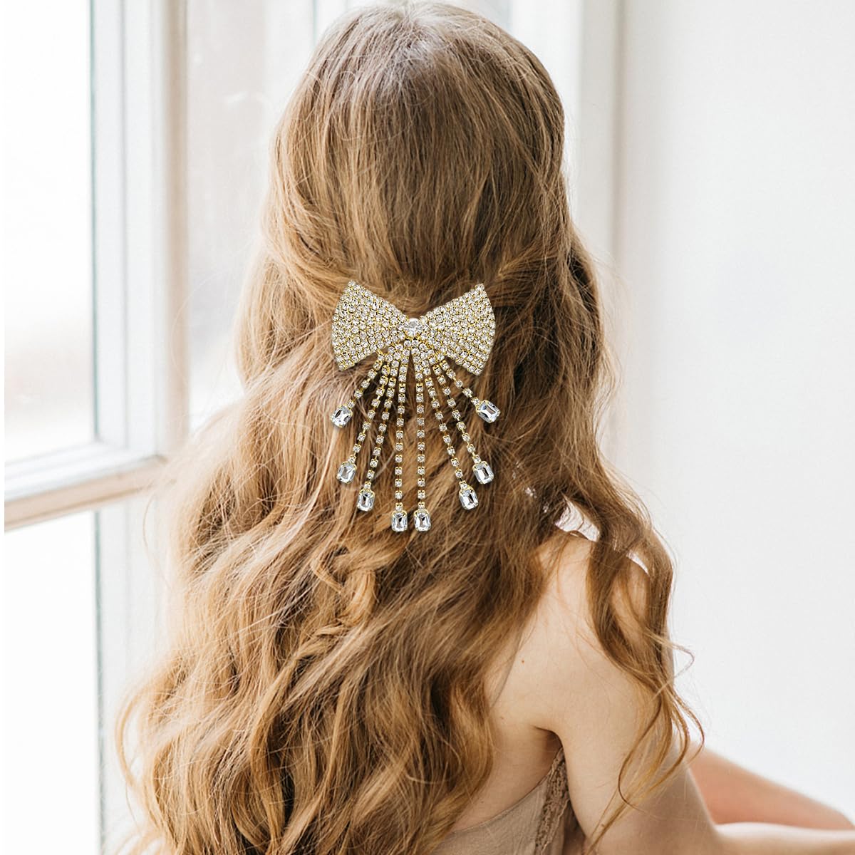 1PCS Diamante Hair Clips for Women,Rhinestone Crystal Metal Hairpin Accessories,Sparkly Silver Hair Clips - Image 4