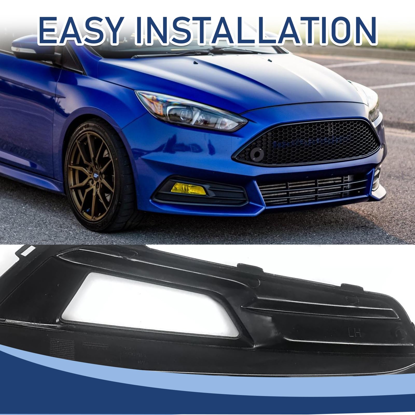 For Ford Focus 2015-18 Fog Lights Chrome ABS Bumper Bezels Cover k Driving Lamp | UK
